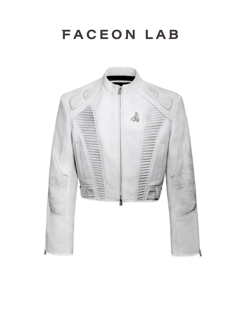 FACEONLAB Akira Cropped Moto Leather Jacket