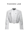 FACEONLAB Akira Cropped Moto Leather Jacket