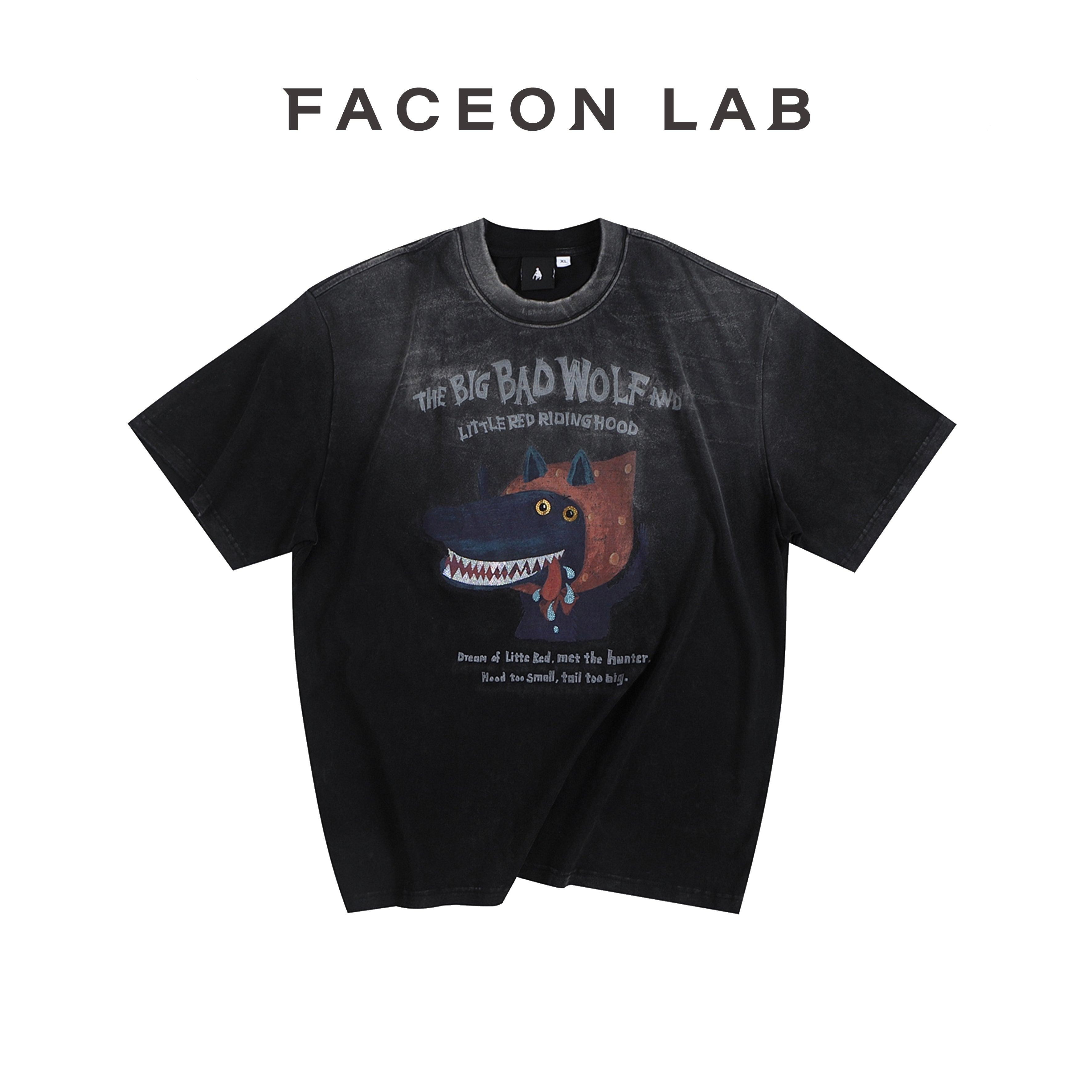 FACEONLAB Dark Fairy Tale Big Bad Wolf Graphic Tee