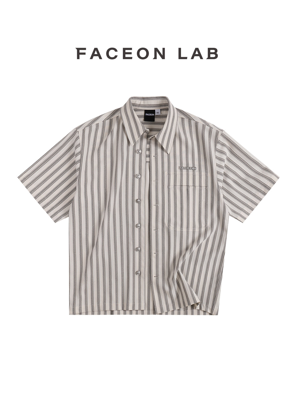 FACEONLAB Striped Short Sleeve Shirt