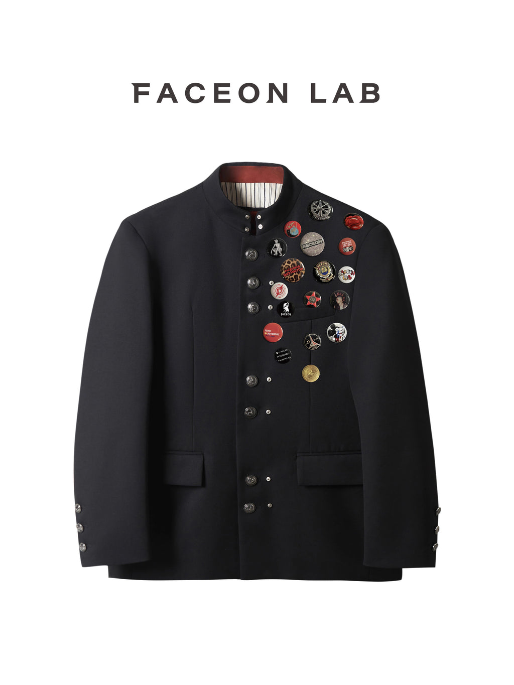 FACEONLAB Wool Blend Long Uniform Blazer