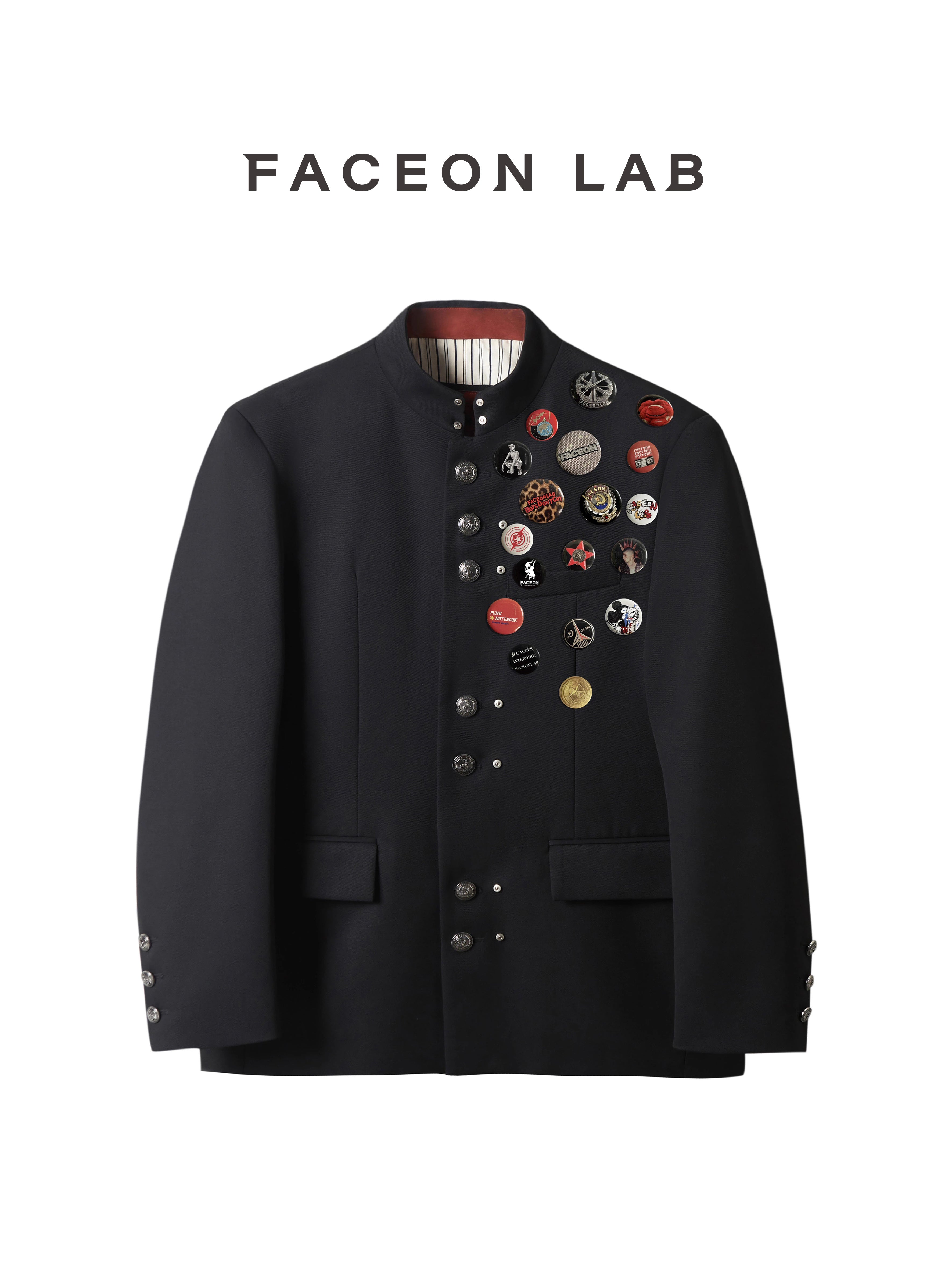 FACEONLAB Wool Blend Long Uniform Blazer