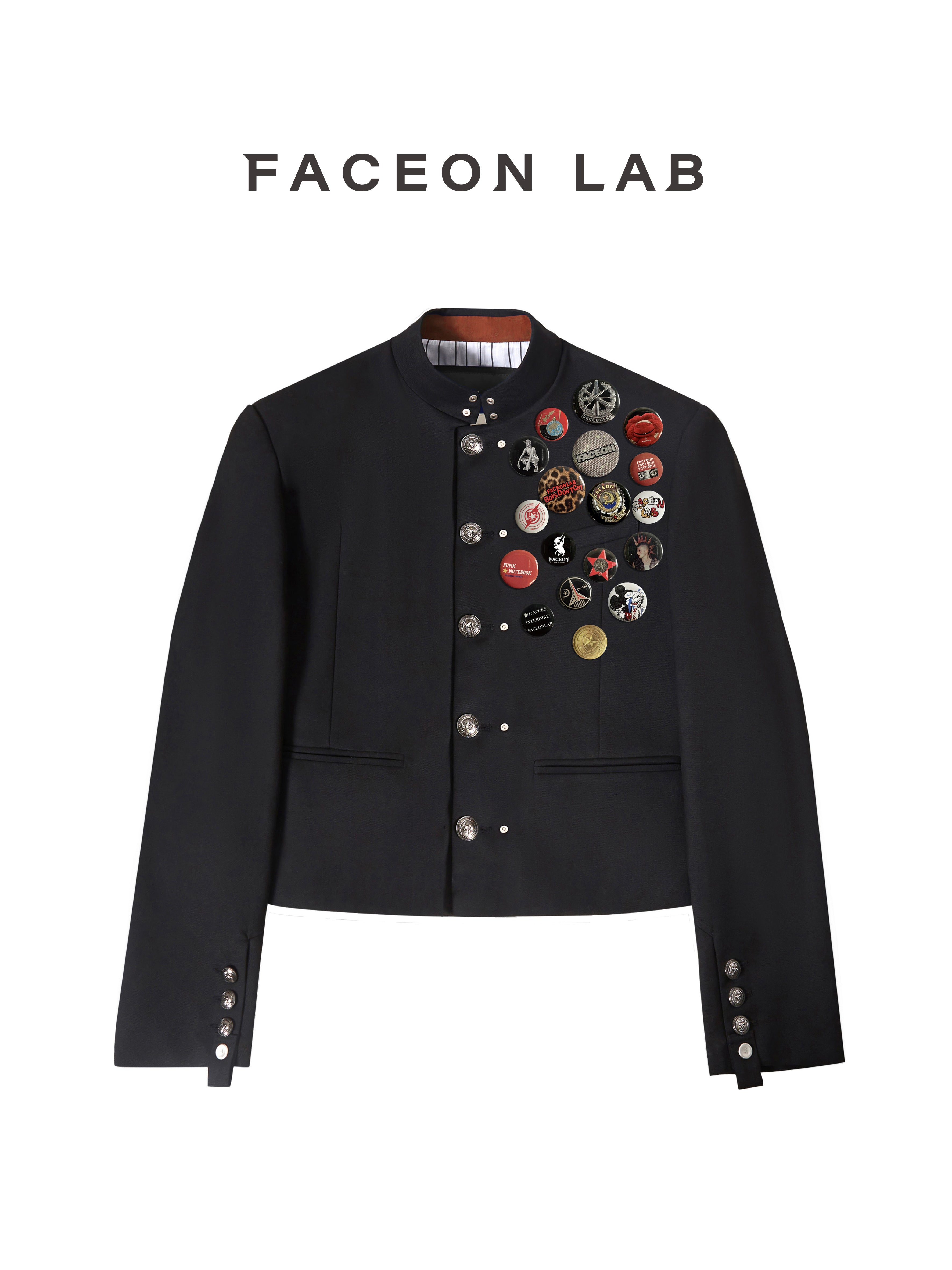 FACEONLAB Wool Cropped Uniform Blazer