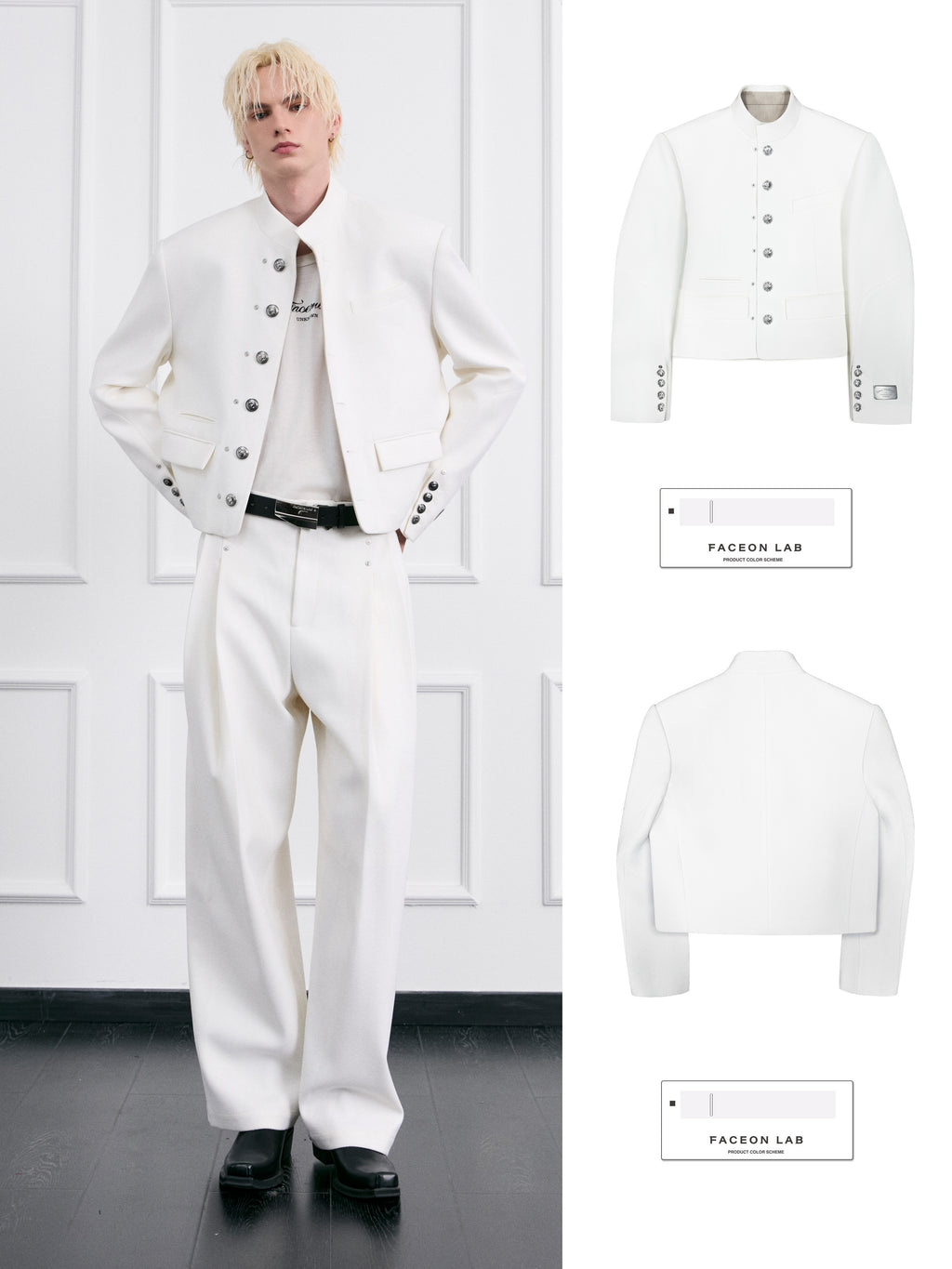 FACEONLAB Moon White Uniform Jacket
