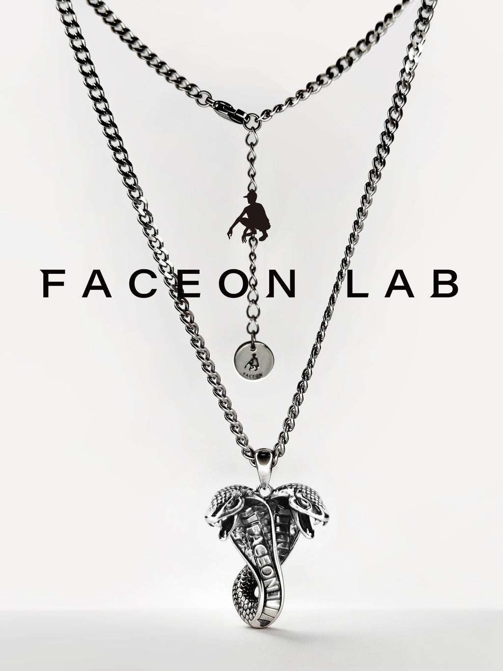 FACEONLAB Two-Headed Snake Necklace