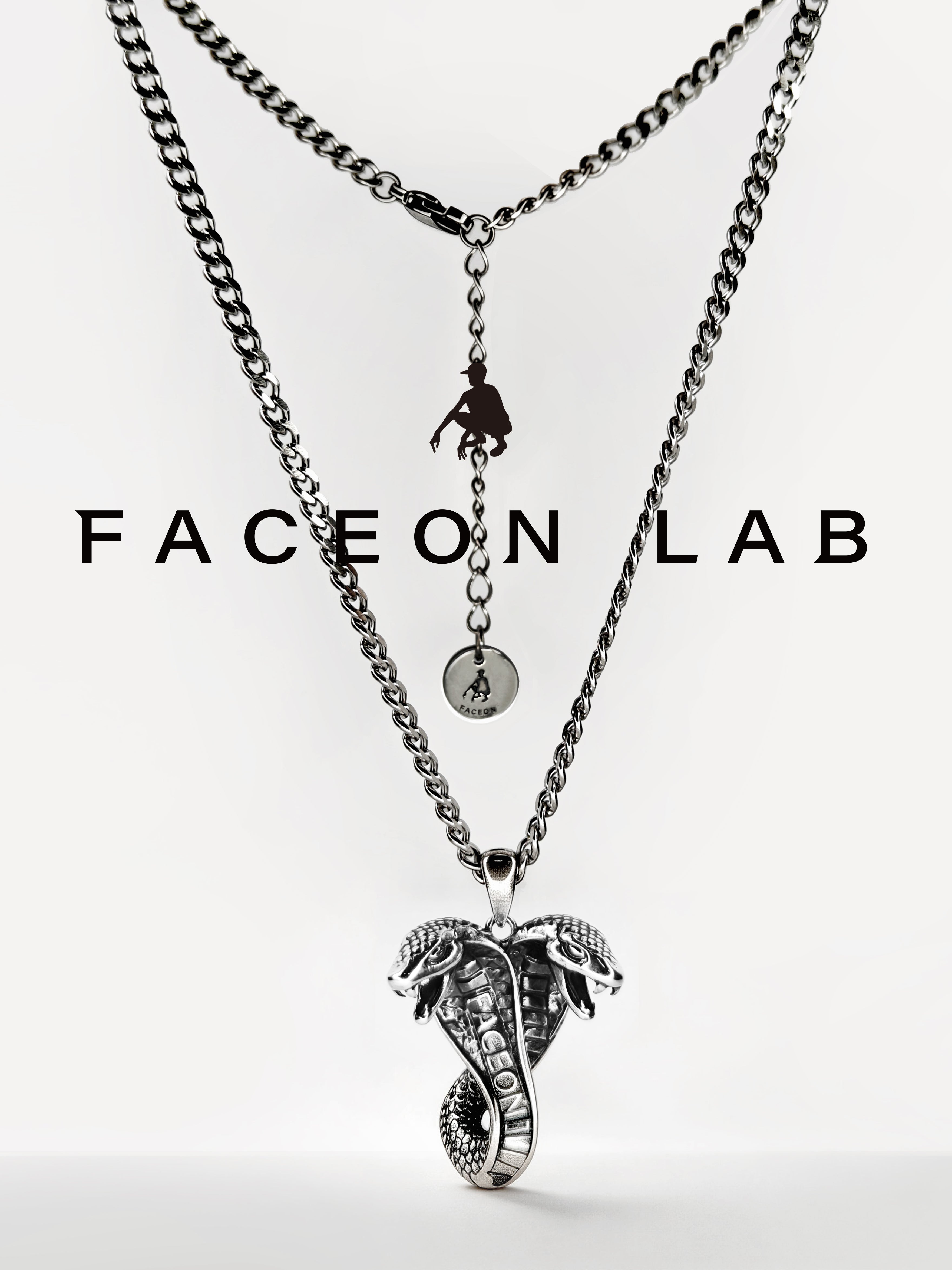 FACEONLAB Two-Headed Snake Necklace