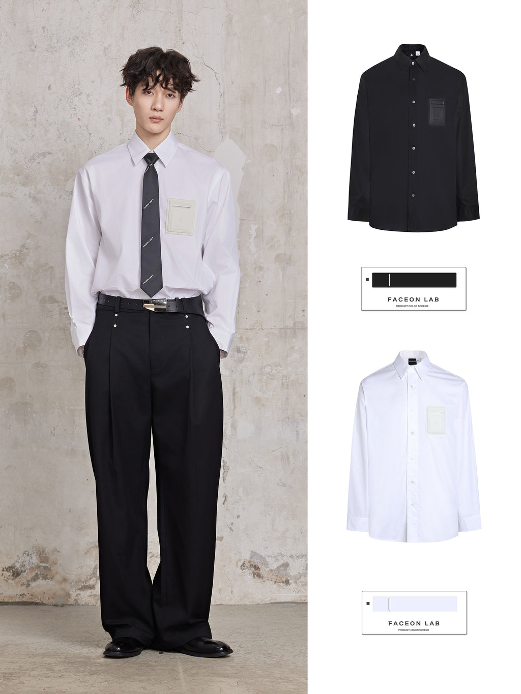FACEONLAB Solid Color Shirt