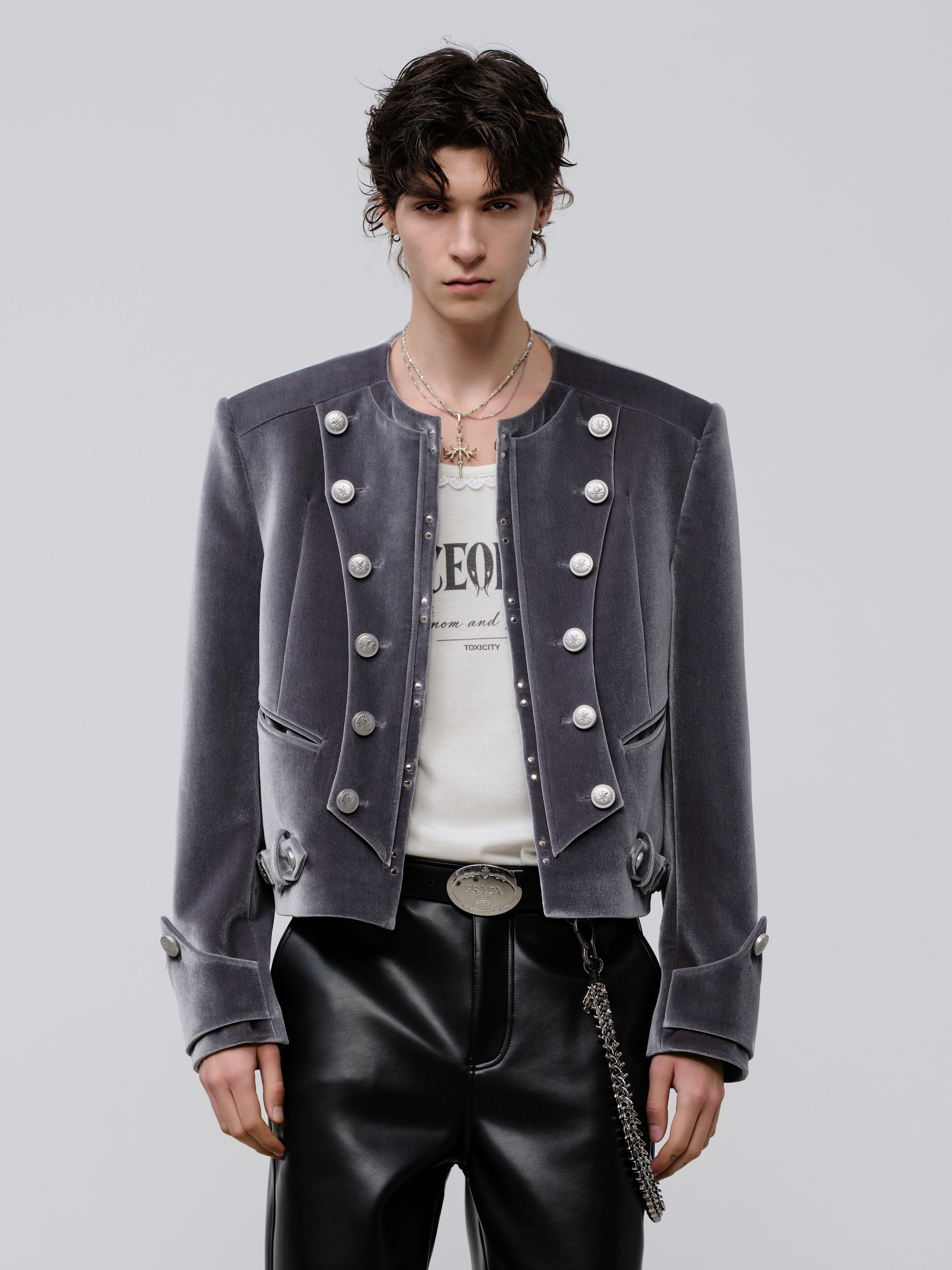 FACEONLAB Velvet Napoleon Jacket
