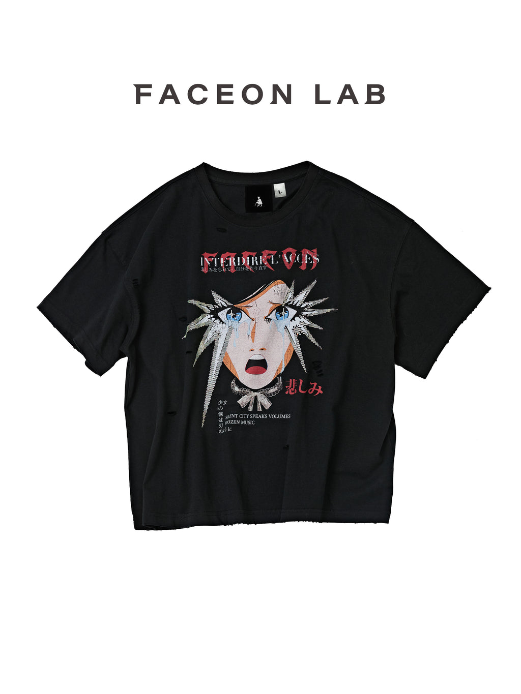 FACEONLAB Girl's Tears Rhinestone T-shirt