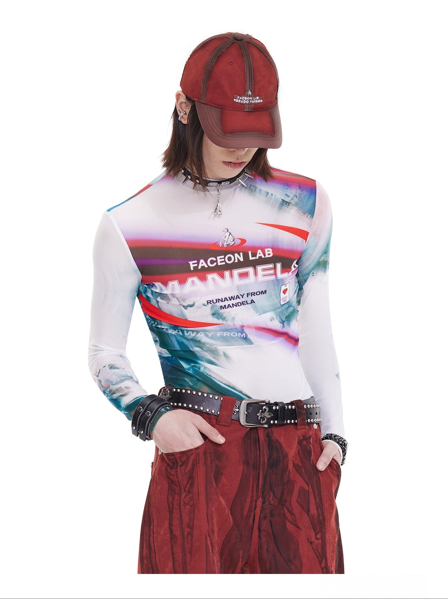 FACEONLAB Distressed Ripped Oil Stain Cap