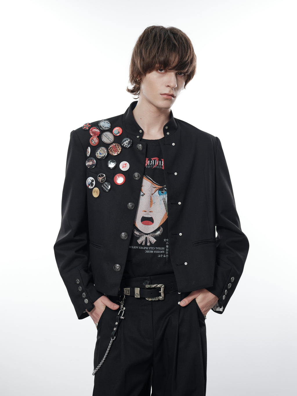 FACEONLAB Wool Cropped Uniform Blazer