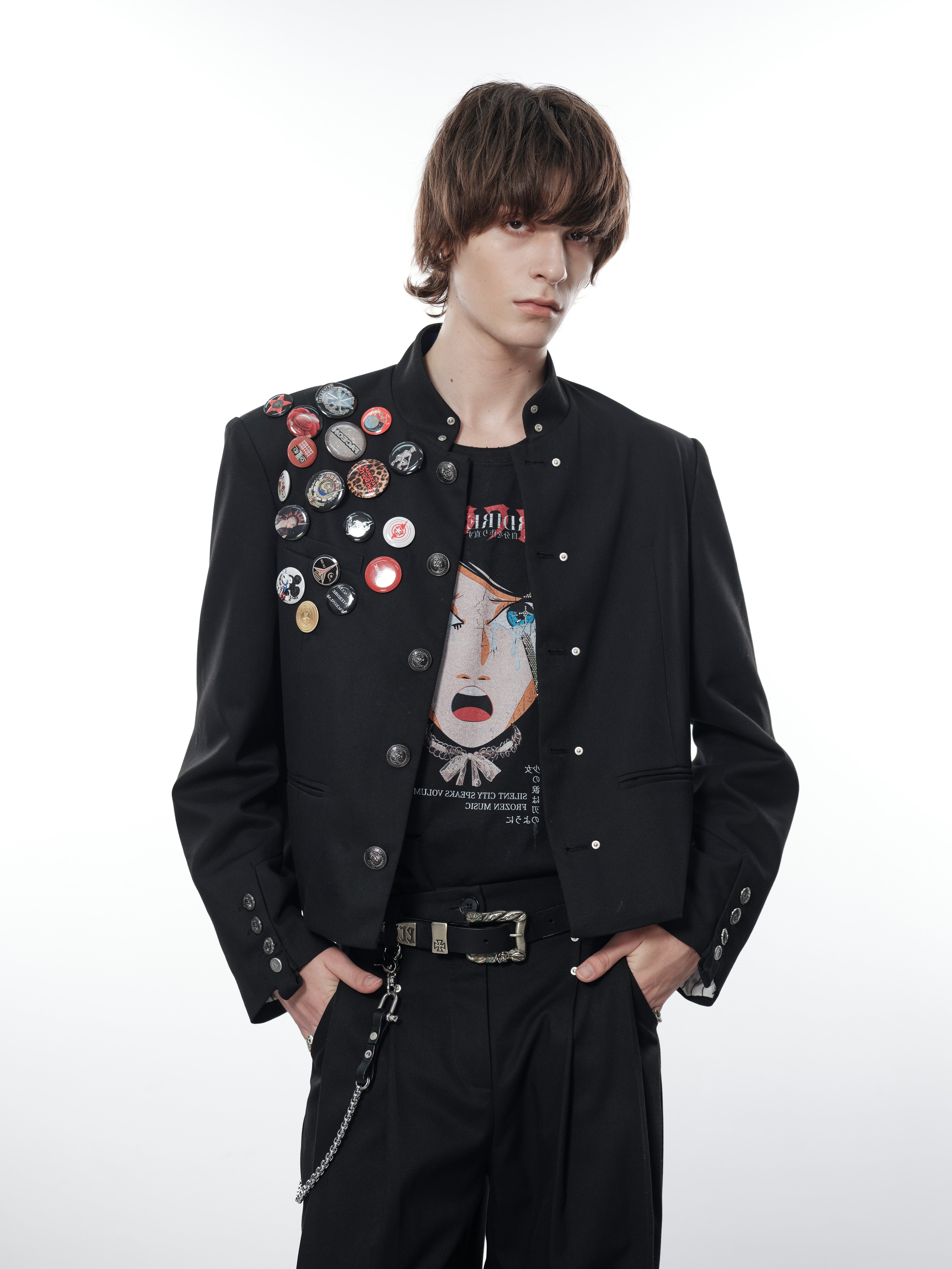 FACEONLAB Wool Cropped Uniform Blazer