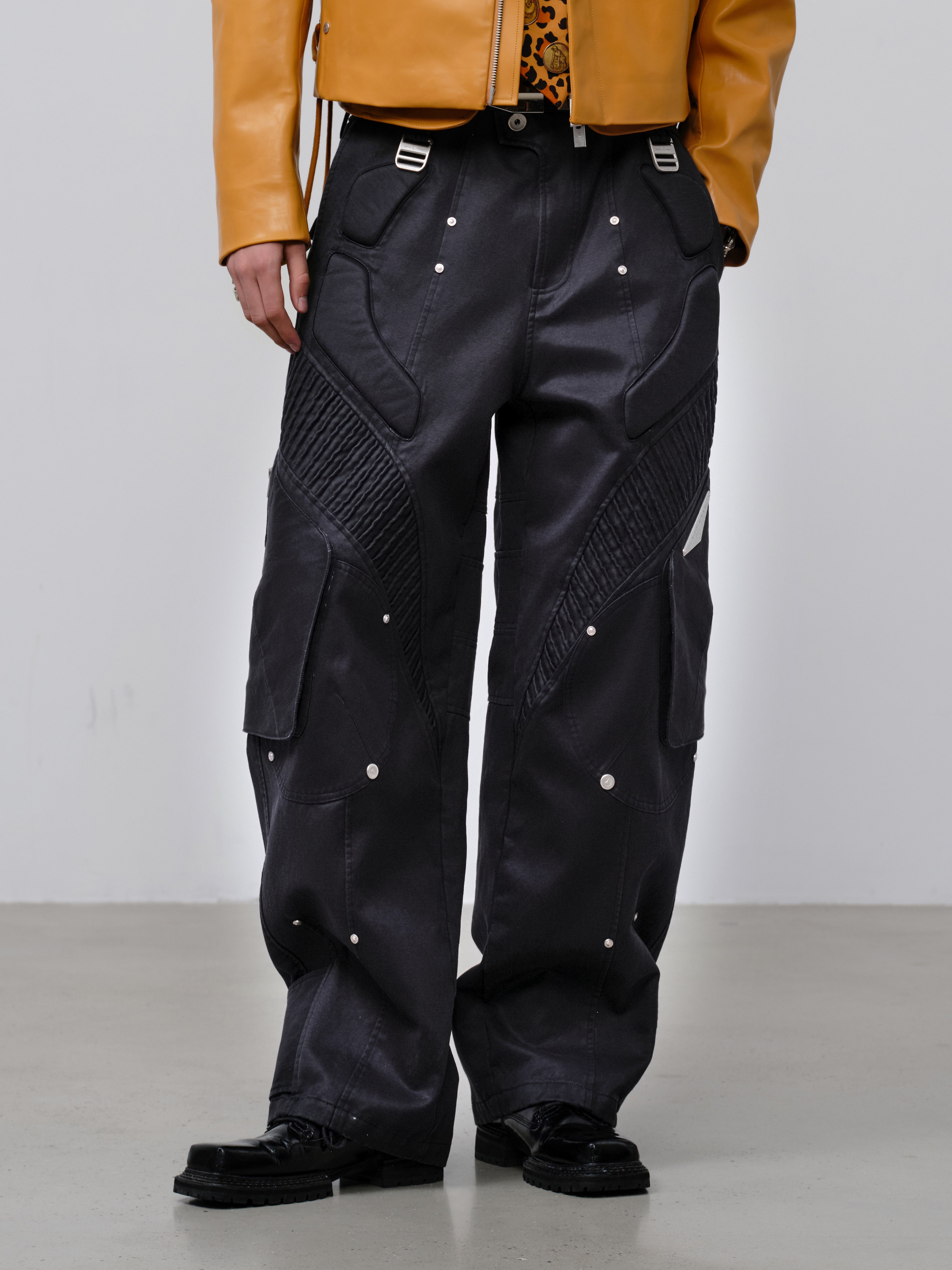 FACEONLAB Washed Submarine Soldier Shell Cargo Pants