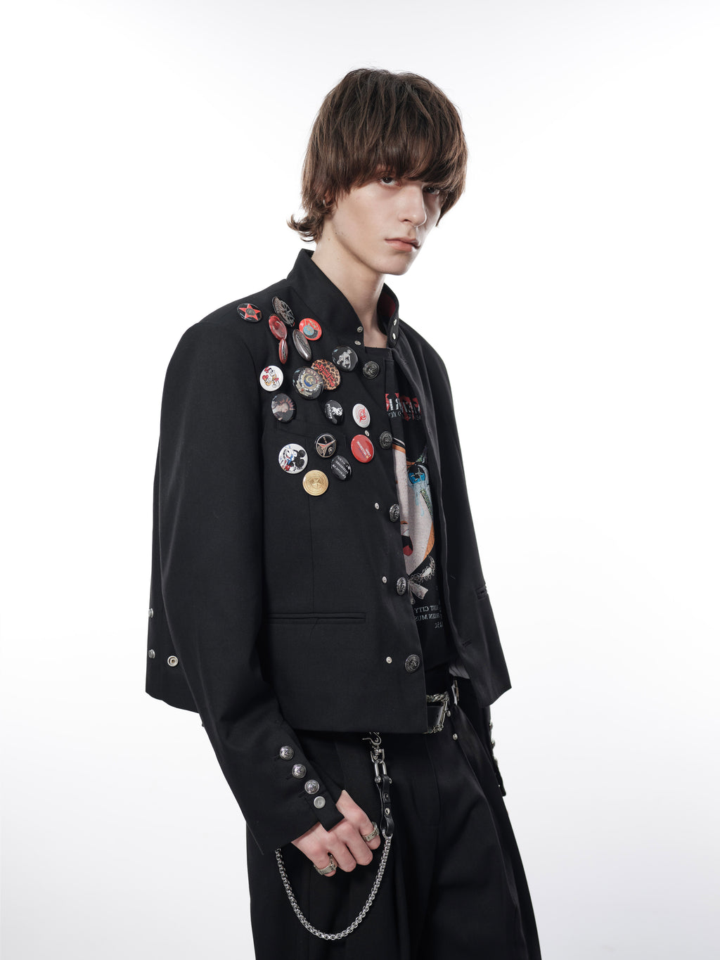FACEONLAB Wool Cropped Uniform Blazer