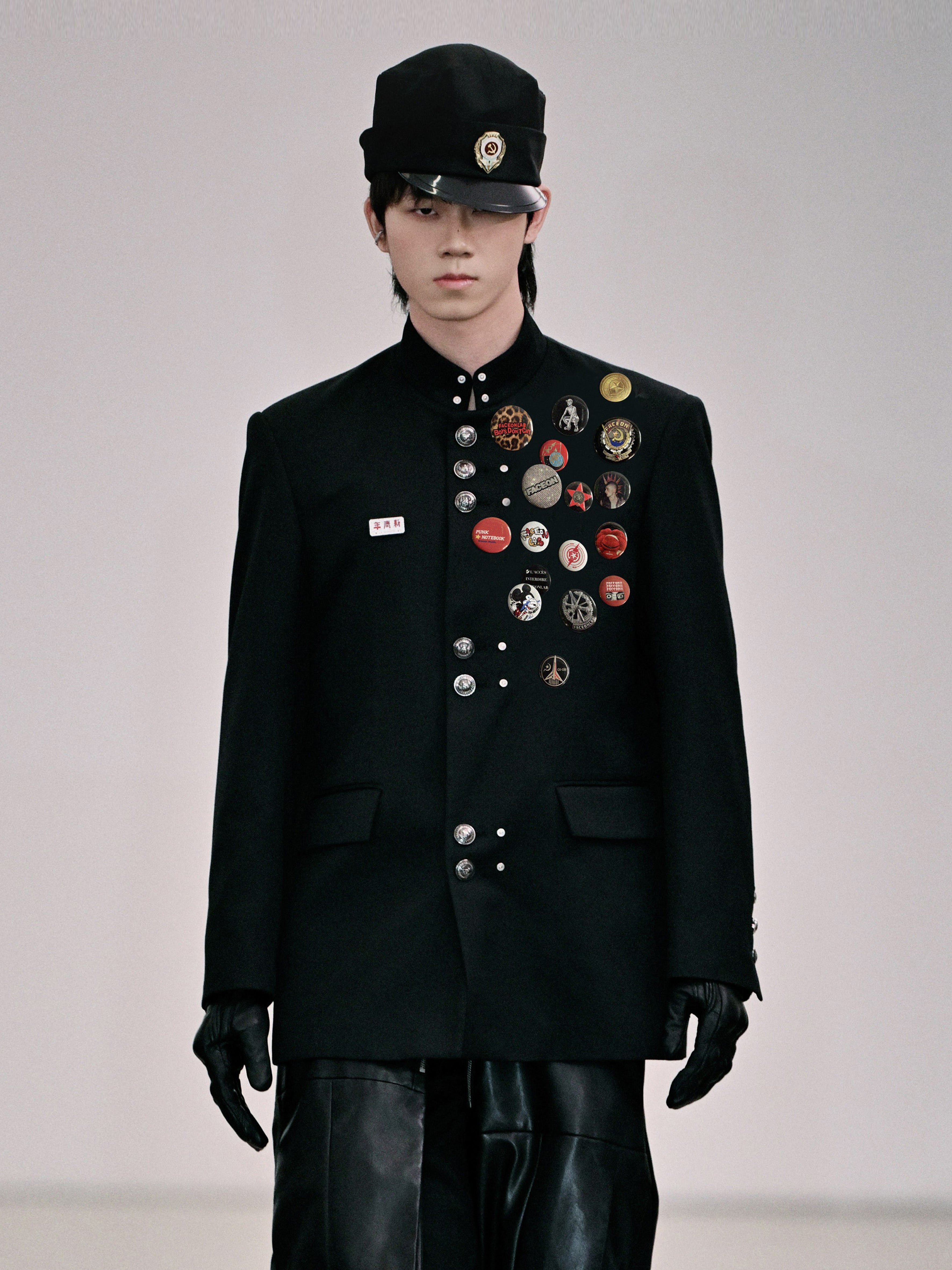 FACEONLAB Wool Blend Long Uniform Blazer