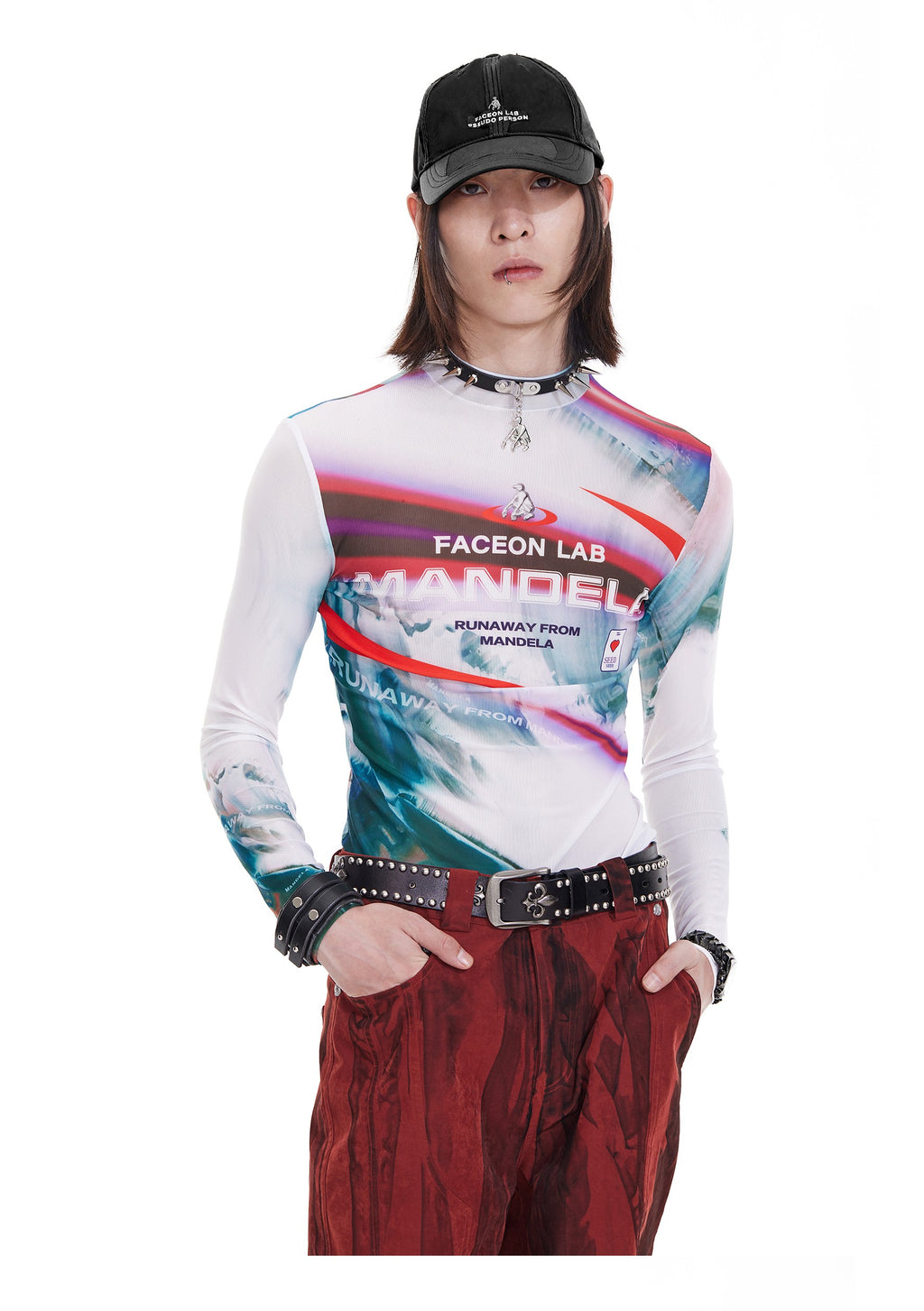 FACEONLAB Distressed Ripped Oil Stain Cap