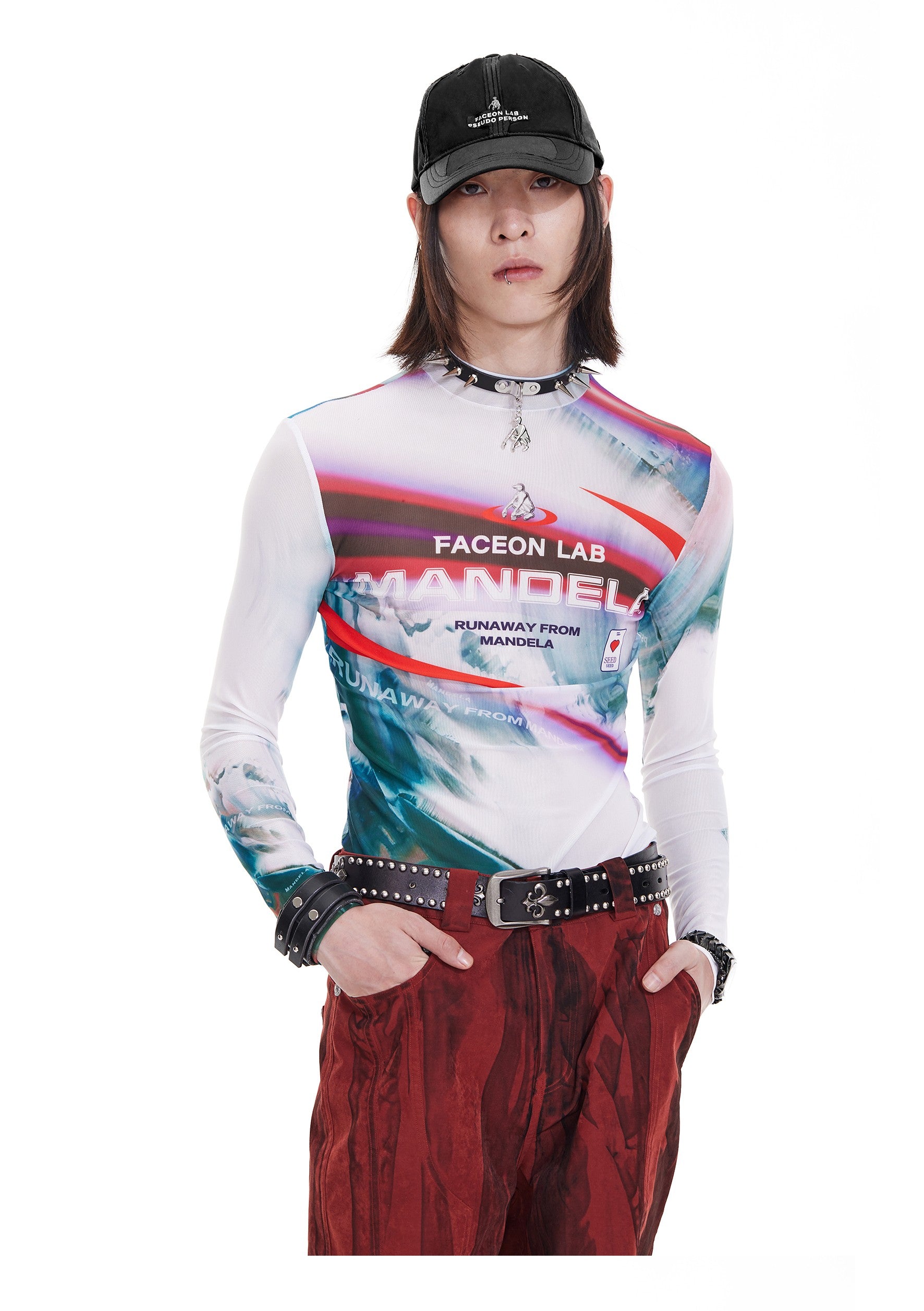 FACEONLAB Distressed Ripped Oil Stain Cap