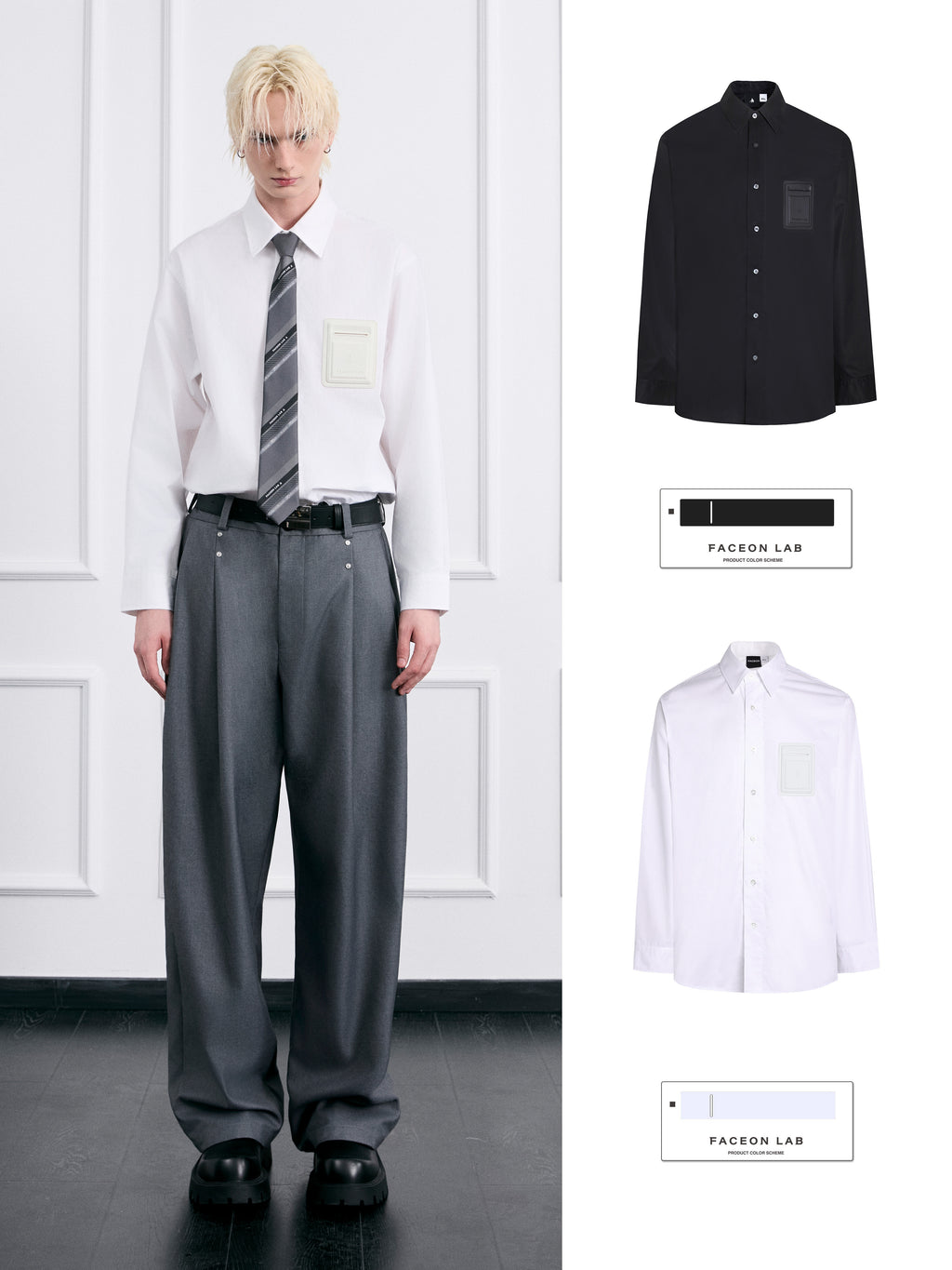 FACEONLAB Solid Color Shirt