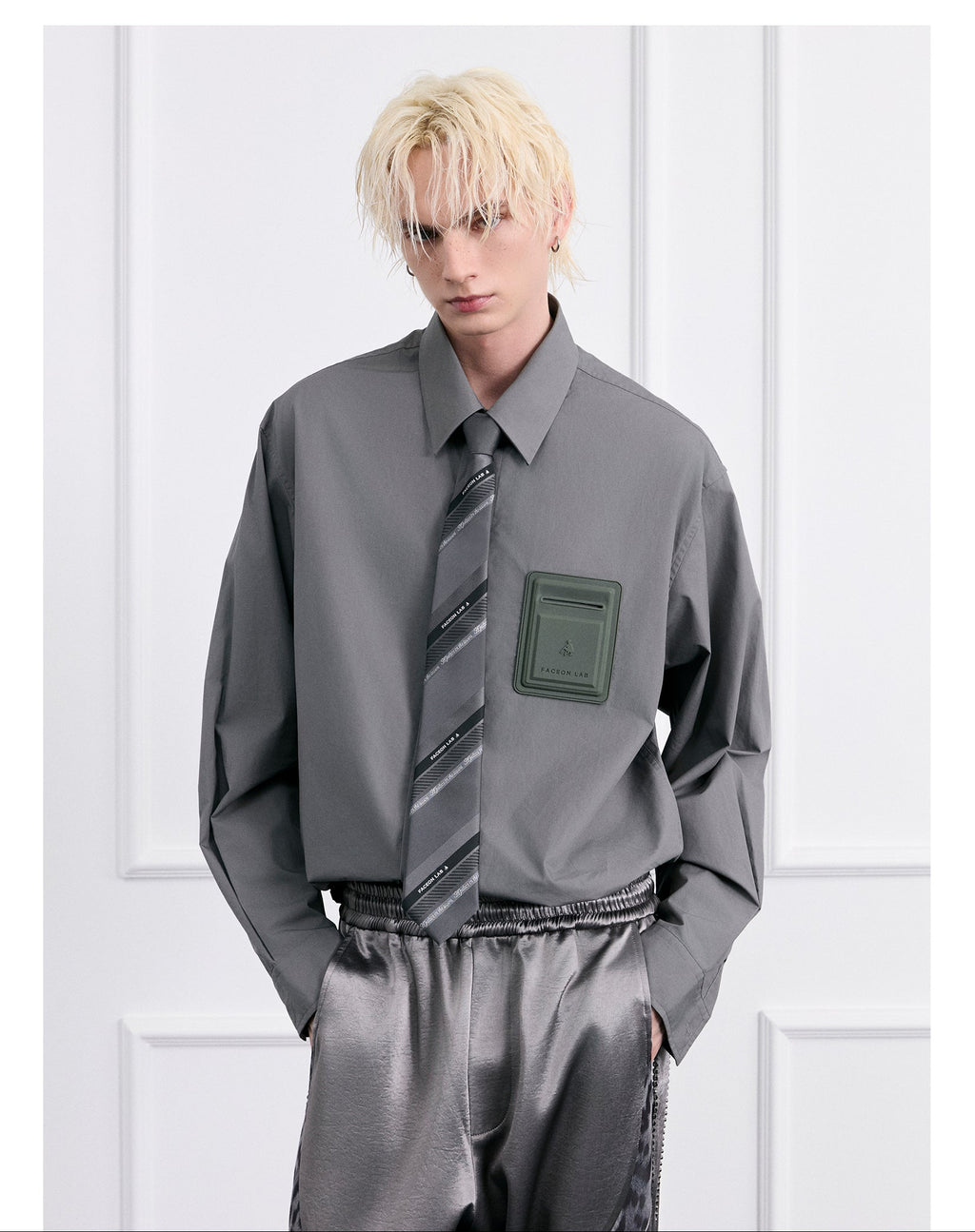 FACEONLAB Jacquard Twill Embroidered Necktie