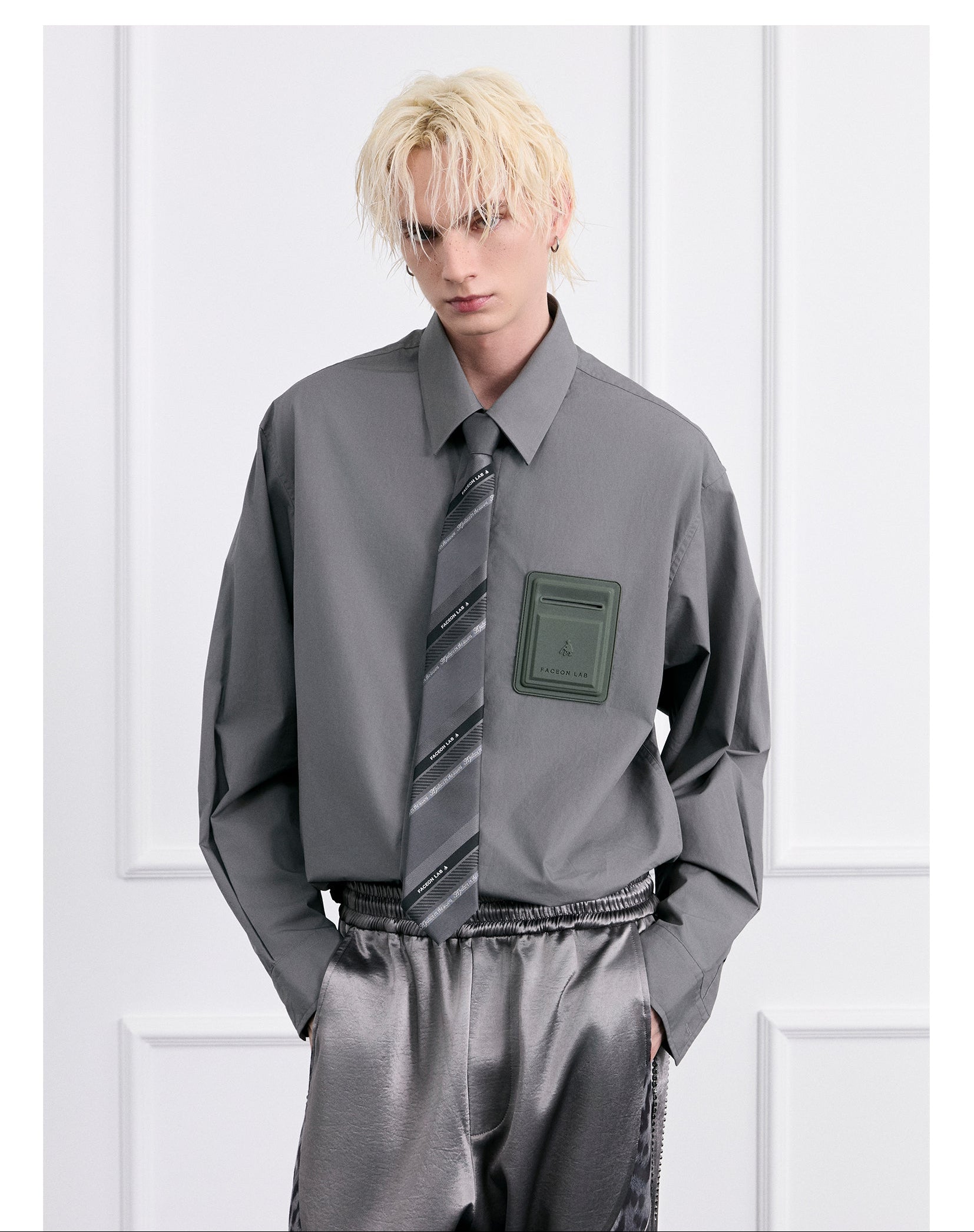 FACEONLAB Jacquard Twill Embroidered Necktie