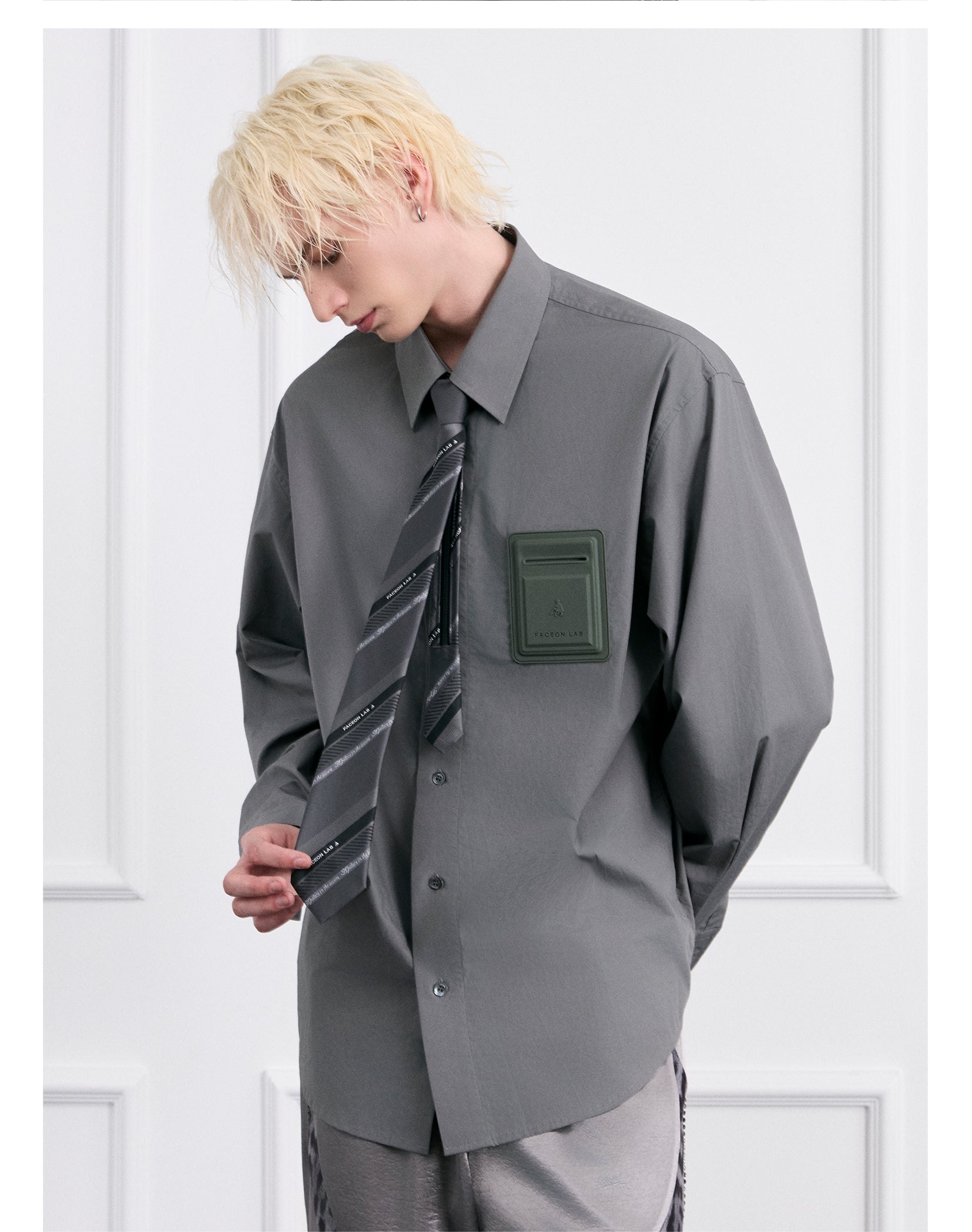 FACEONLAB Jacquard Twill Embroidered Necktie