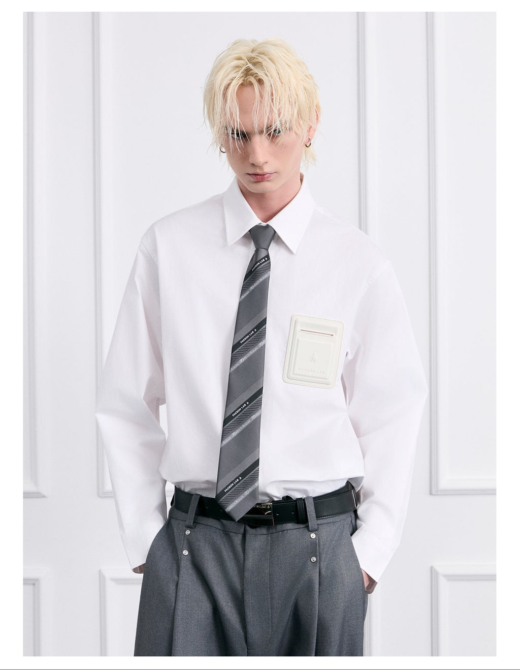 FACEONLAB Jacquard Twill Embroidered Necktie