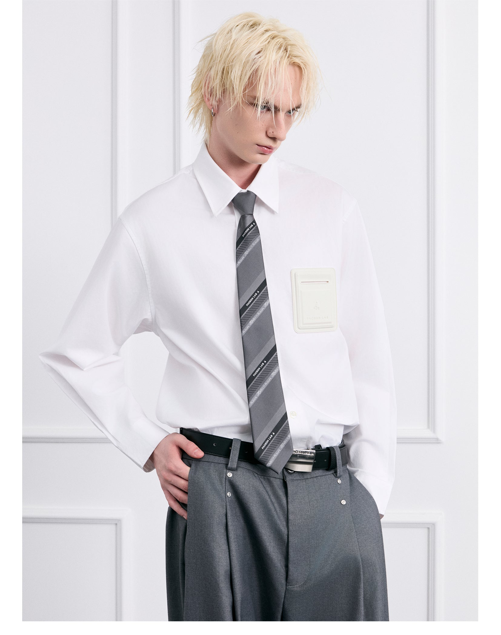 FACEONLAB Jacquard Twill Embroidered Necktie