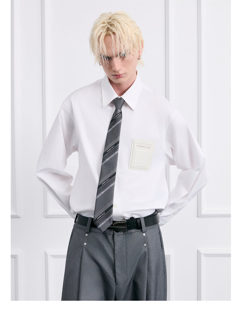 FACEONLAB Jacquard Twill Embroidered Necktie