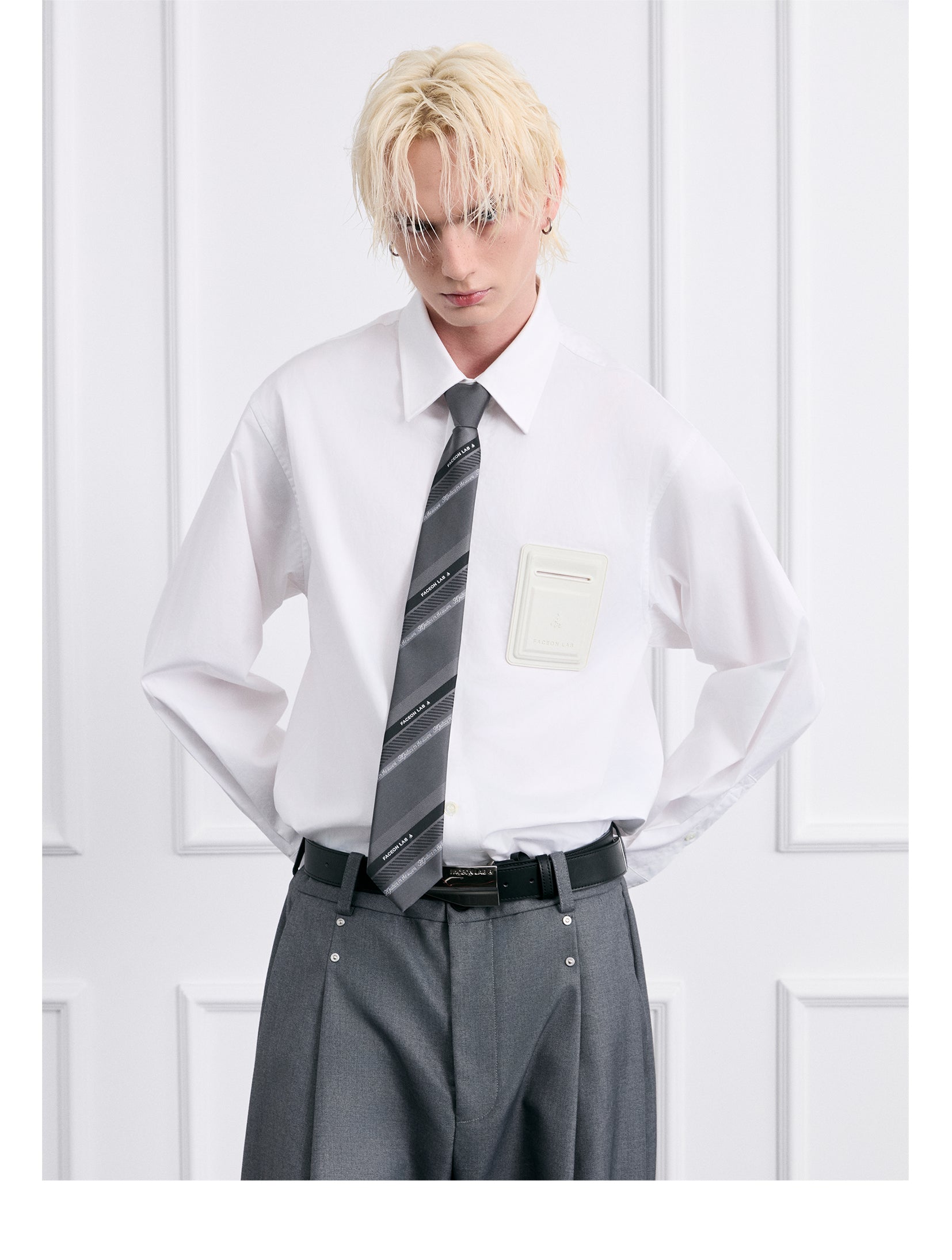 FACEONLAB Jacquard Twill Embroidered Necktie