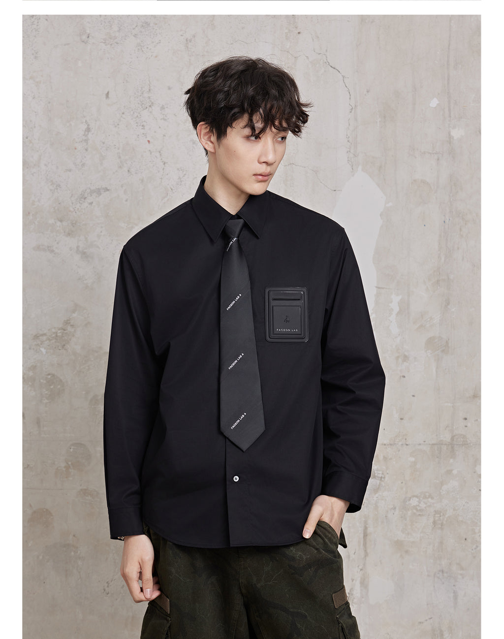 FACEONLAB Jacquard Twill Embroidered Necktie