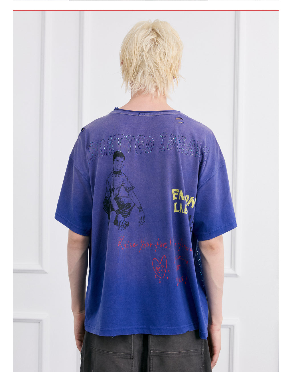 FACEONLAB Post-Punk Slogan Graphic T-shirt