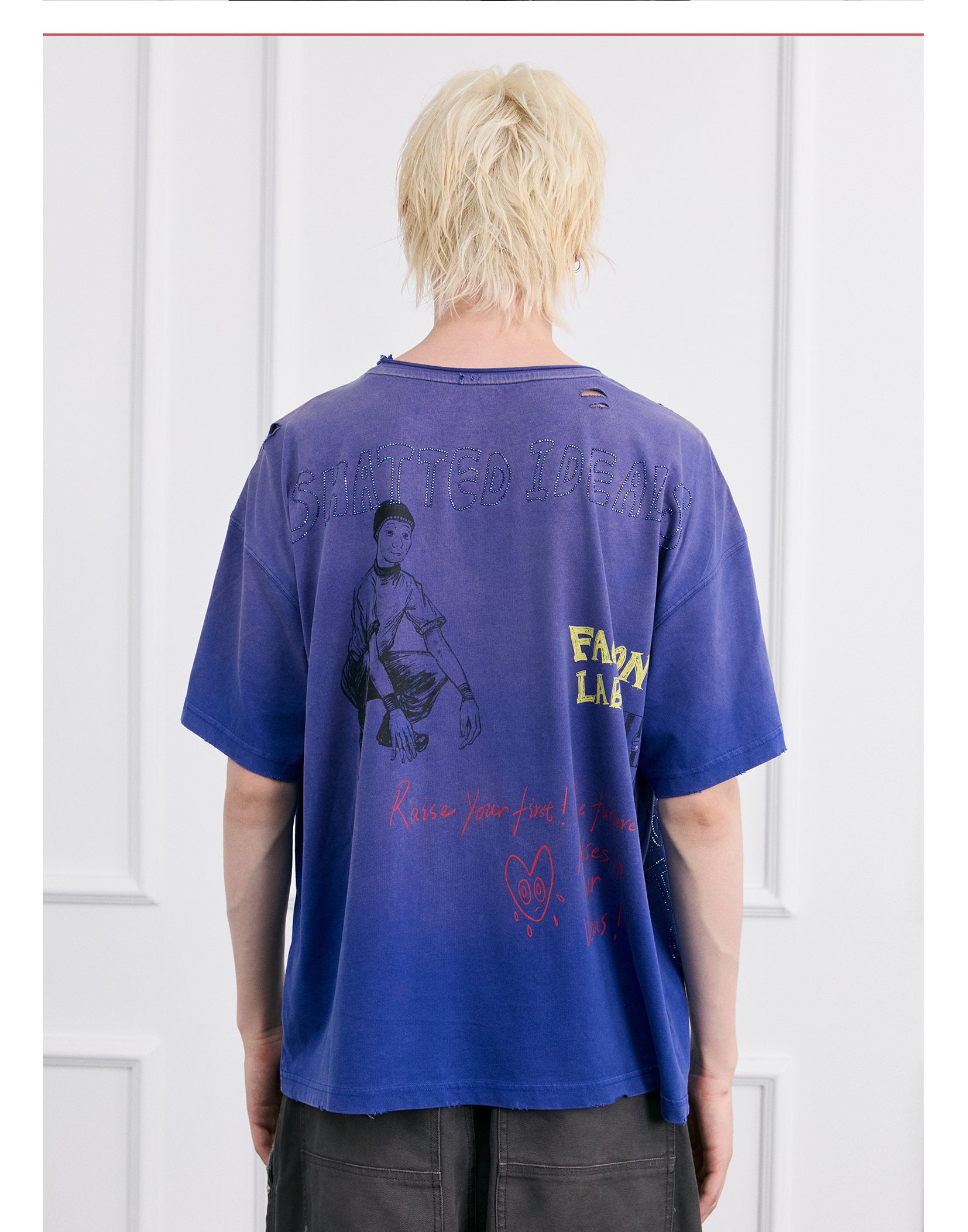 FACEONLAB Post-Punk Slogan Graphic T-shirt