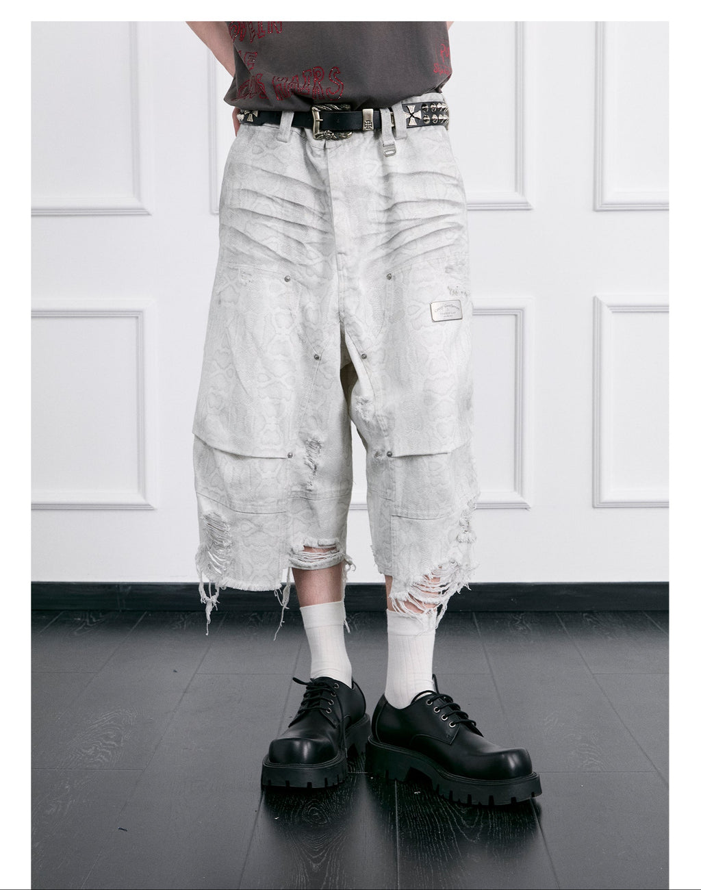FACEONLAB Distressed Logger Pants