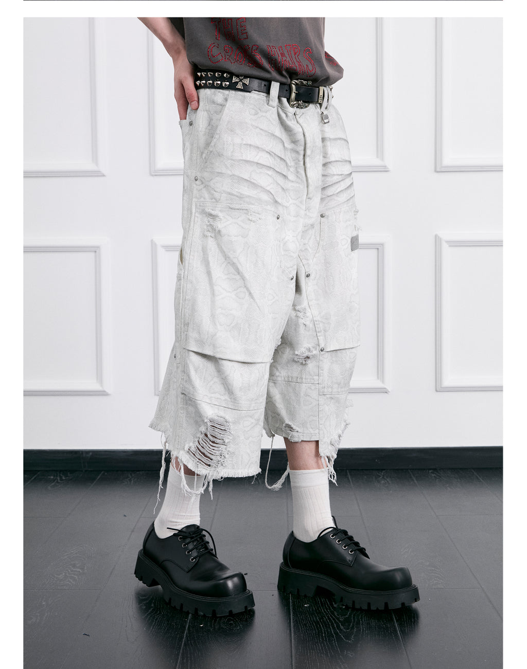 FACEONLAB Distressed Logger Pants