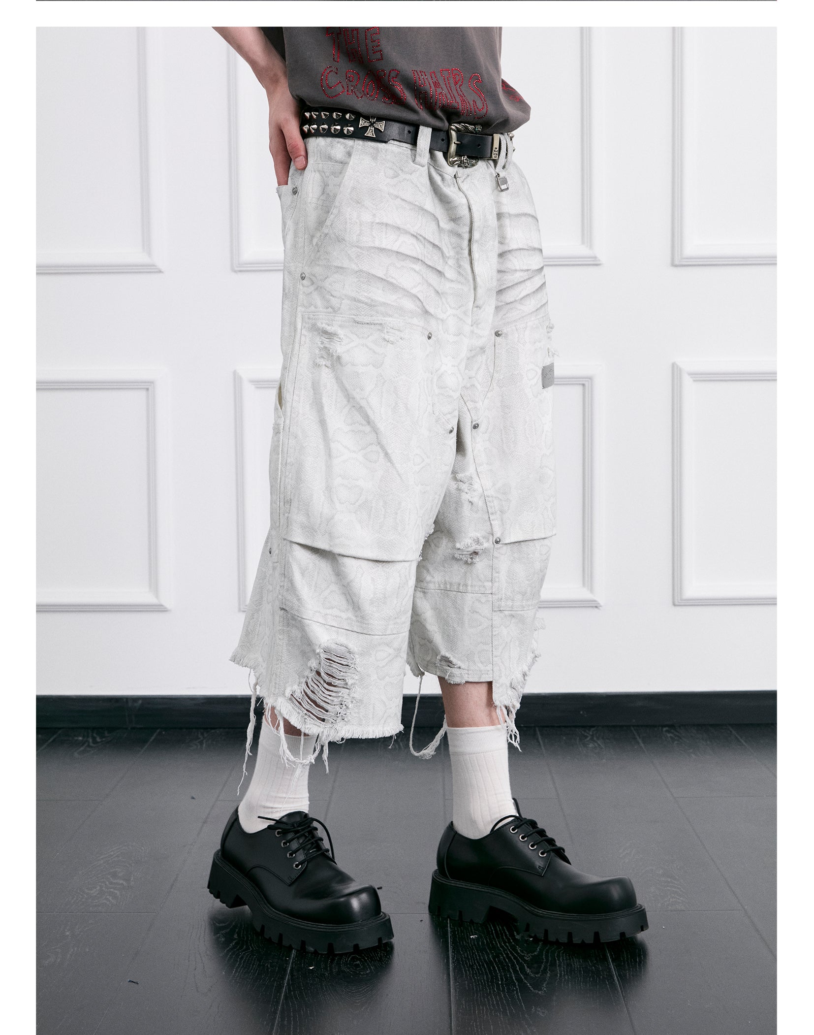 FACEONLAB Distressed Logger Pants