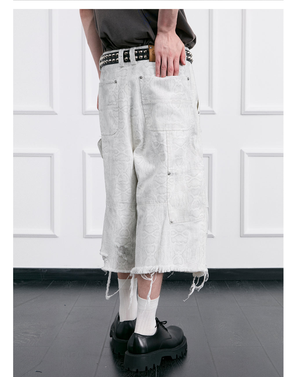 FACEONLAB Distressed Logger Pants