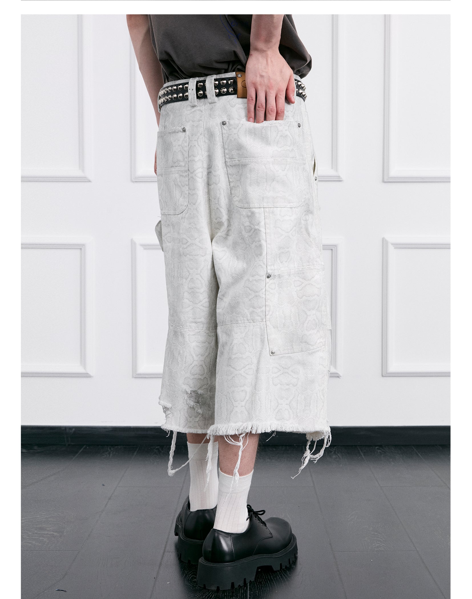 FACEONLAB Distressed Logger Pants