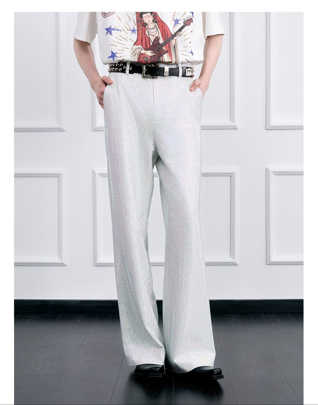 FACEONLAB Galaxy Rhinestone Sparkle Trousers