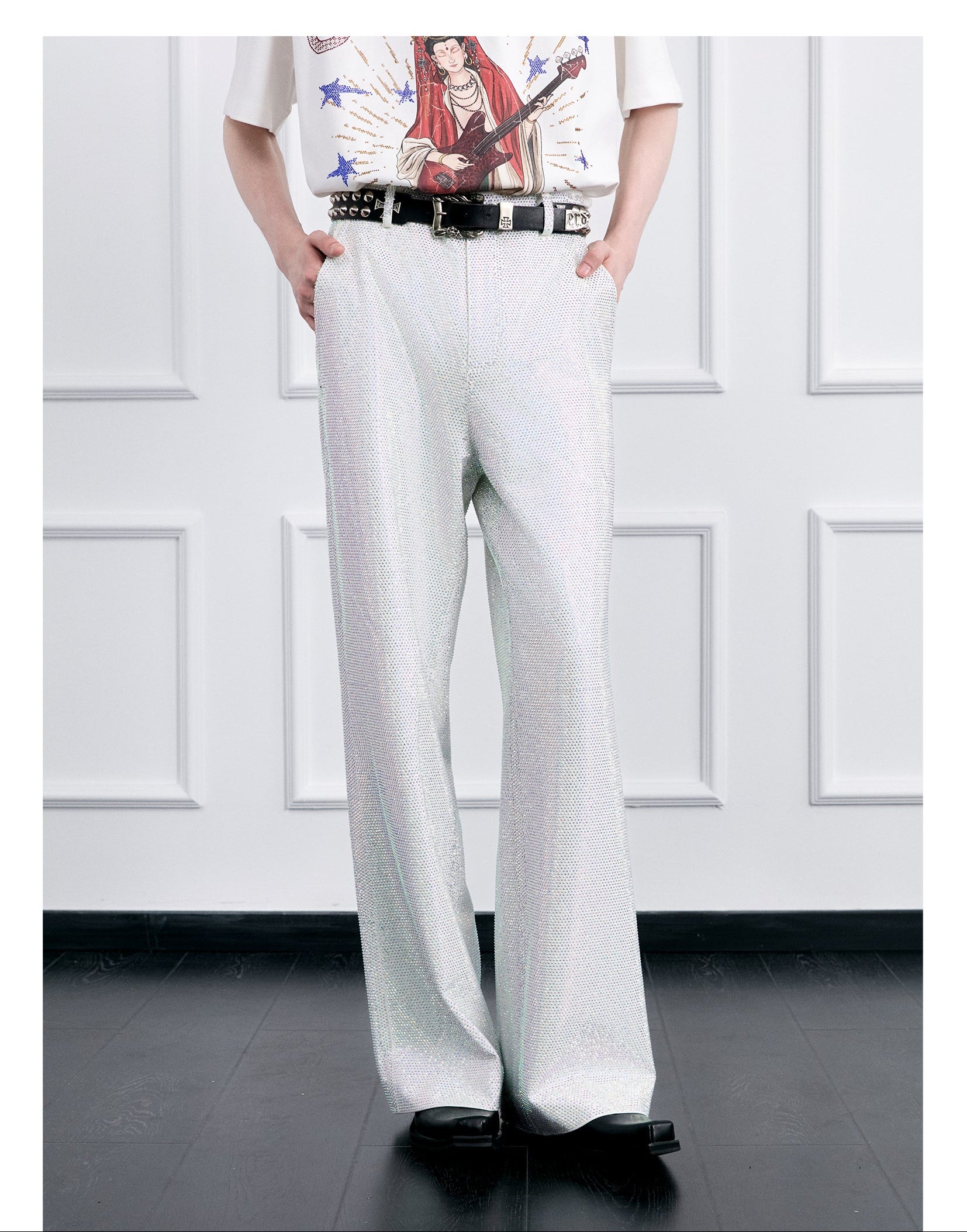 FACEONLAB Galaxy Rhinestone Sparkle Trousers