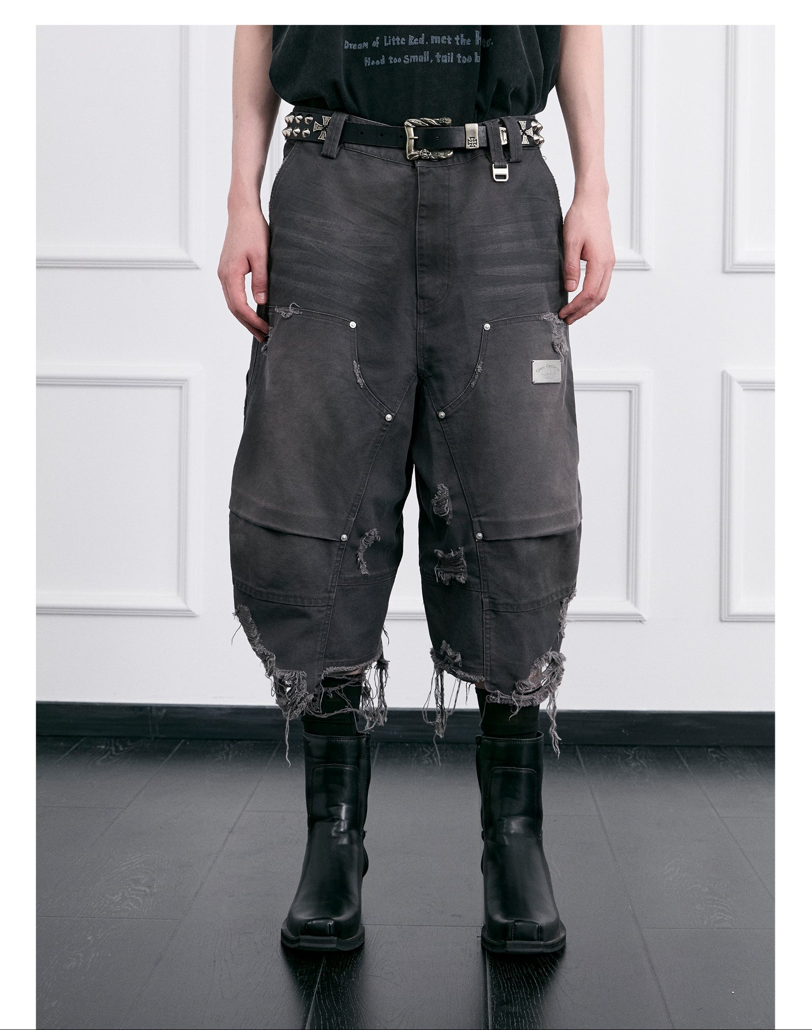 FACEONLAB Distressed Logger Pants