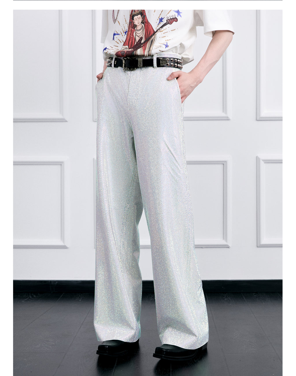 FACEONLAB Galaxy Rhinestone Sparkle Trousers