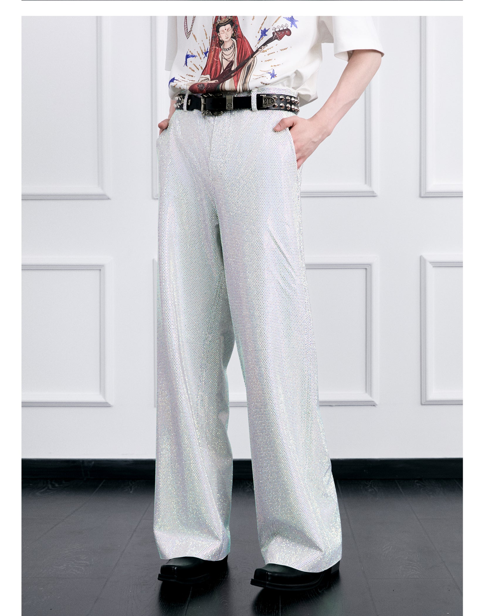 FACEONLAB Galaxy Rhinestone Sparkle Trousers
