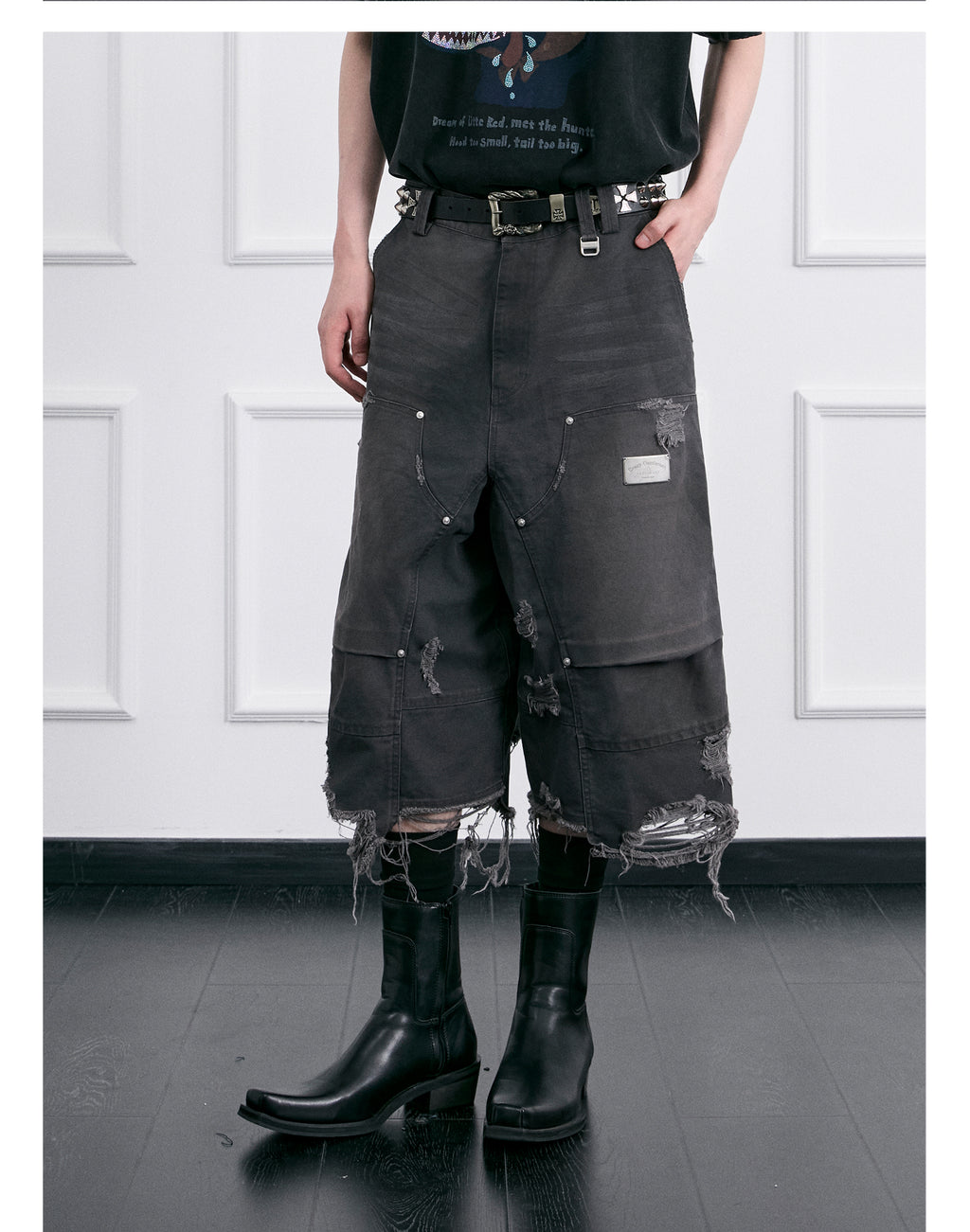 FACEONLAB Distressed Logger Pants