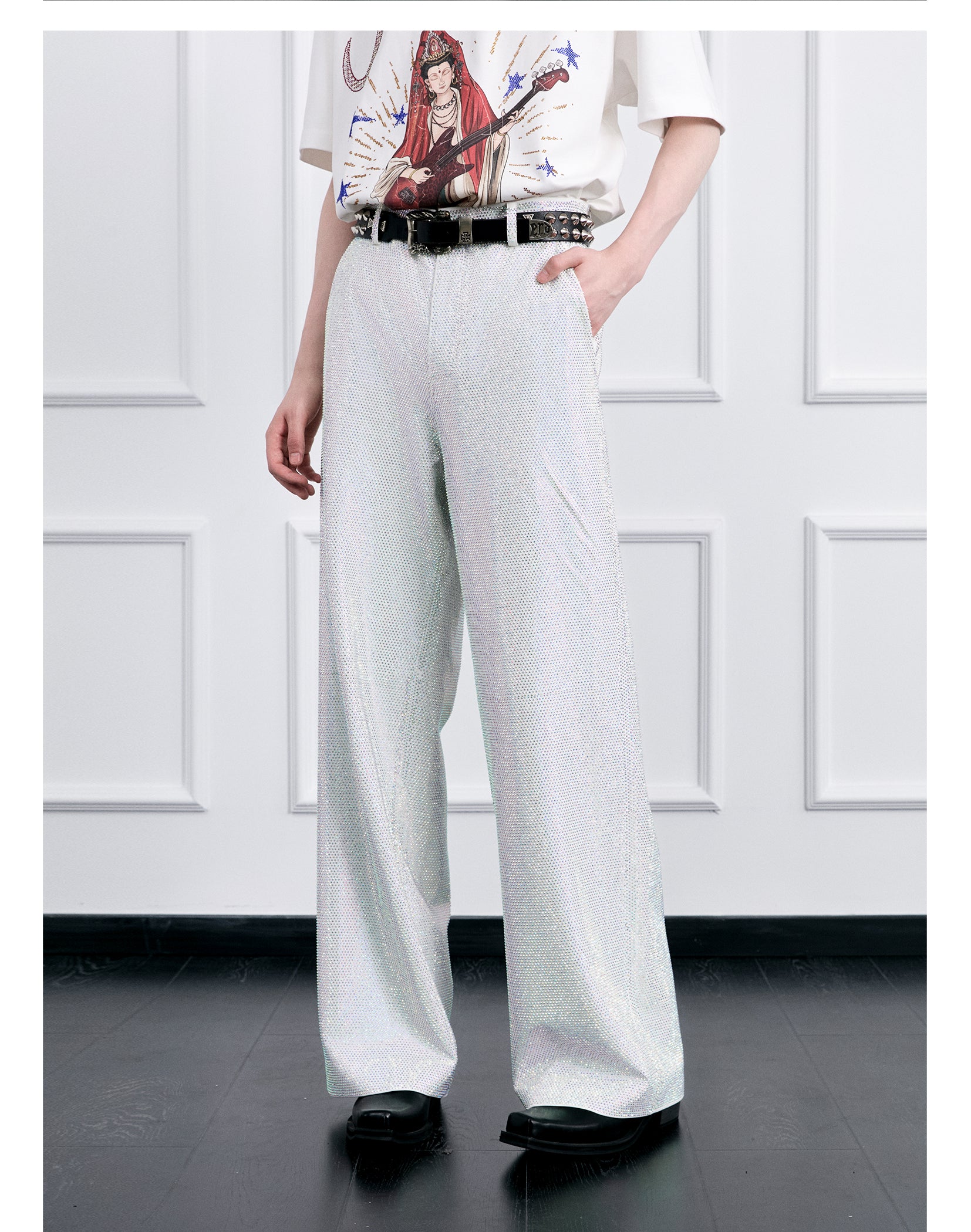 FACEONLAB Galaxy Rhinestone Sparkle Trousers