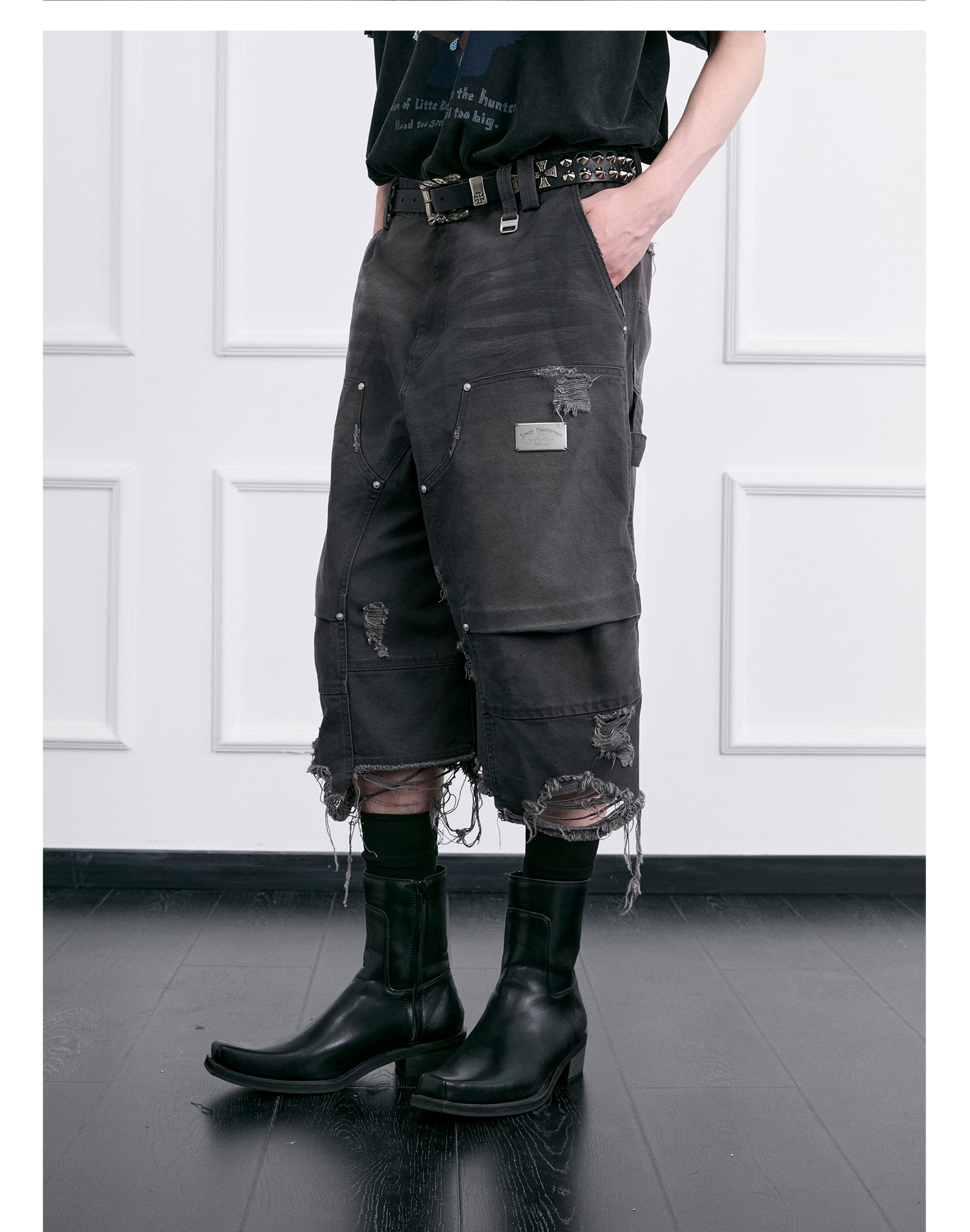 FACEONLAB Distressed Logger Pants