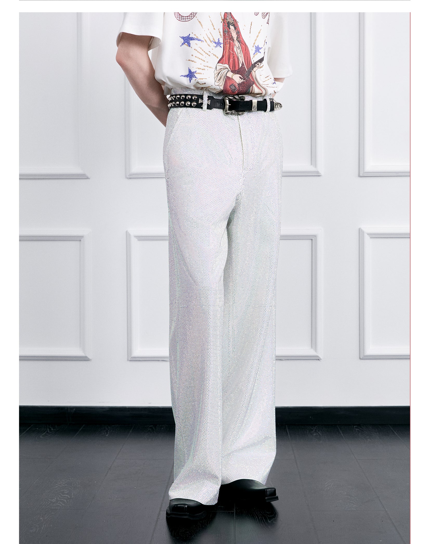 FACEONLAB Galaxy Rhinestone Sparkle Trousers