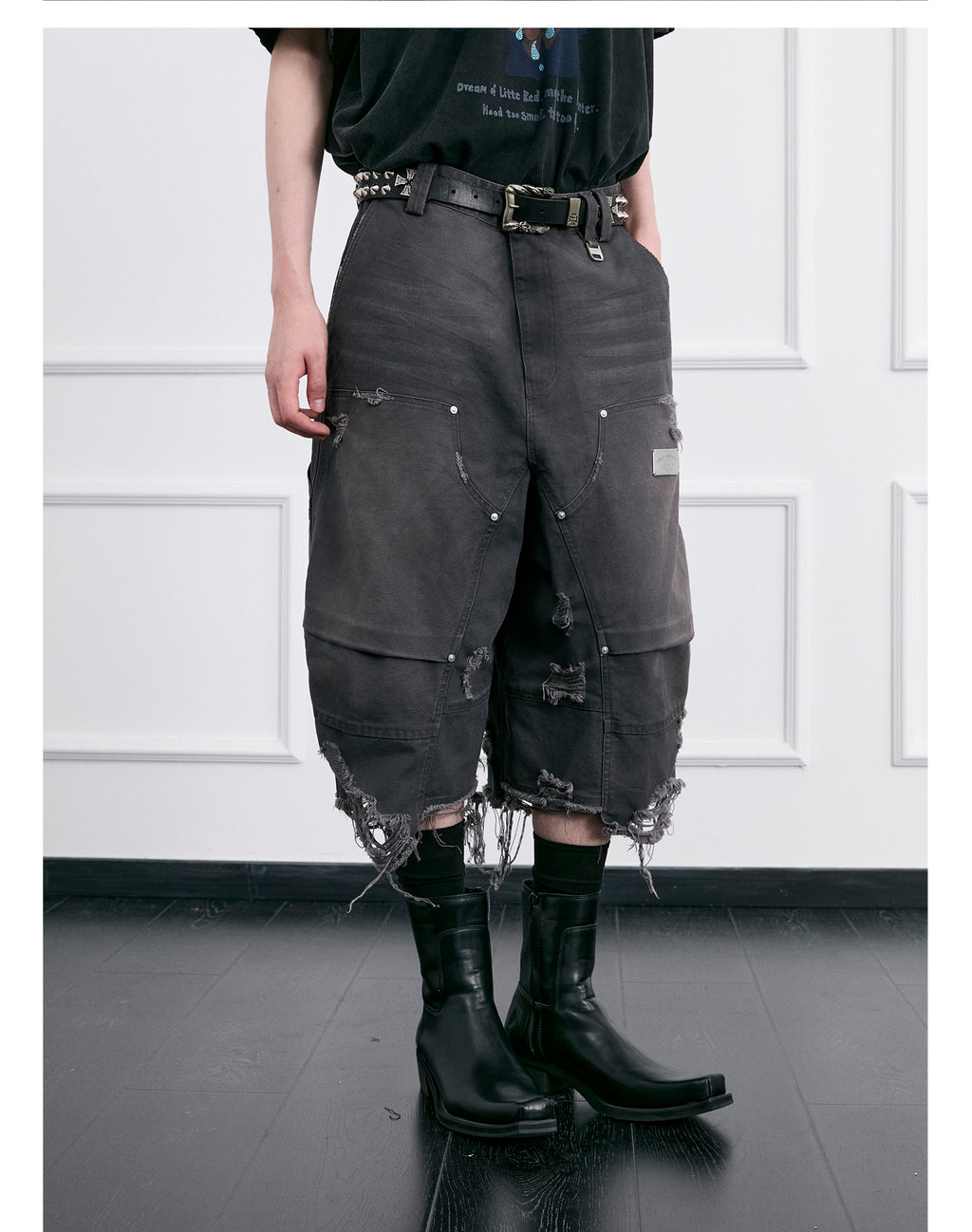 FACEONLAB Distressed Logger Pants