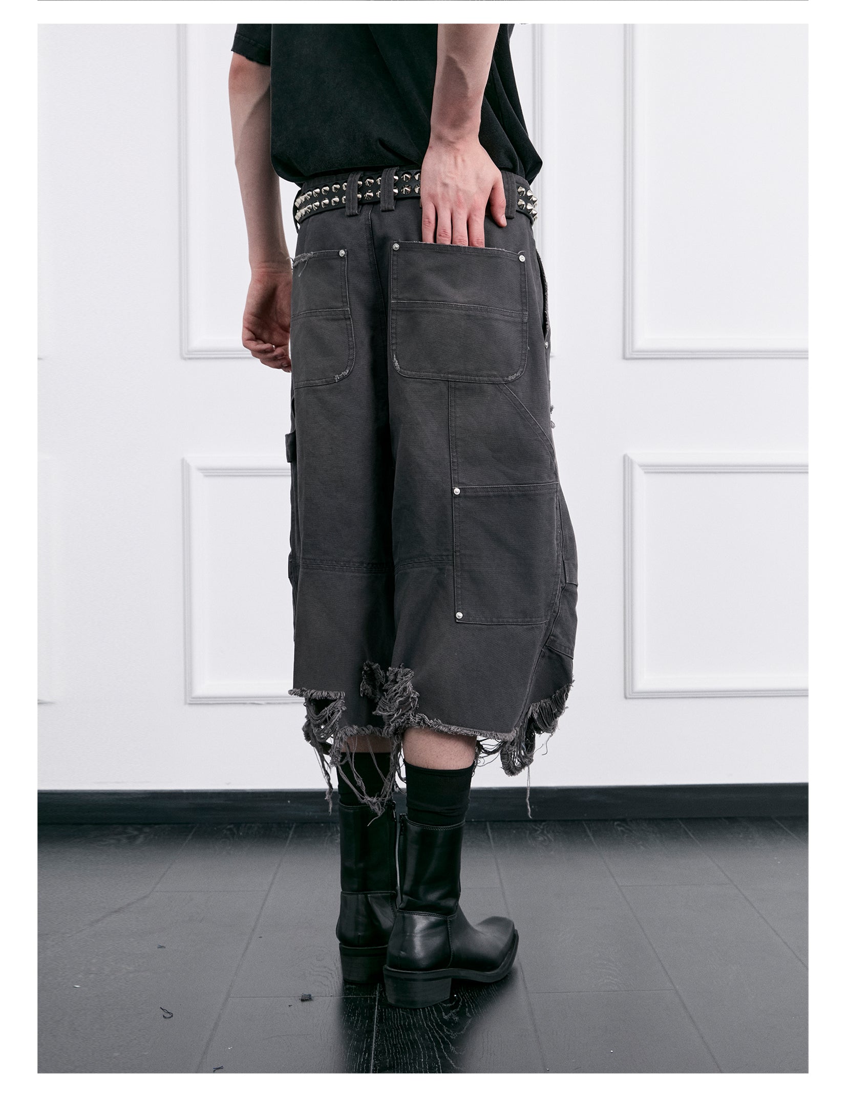 FACEONLAB Distressed Logger Pants