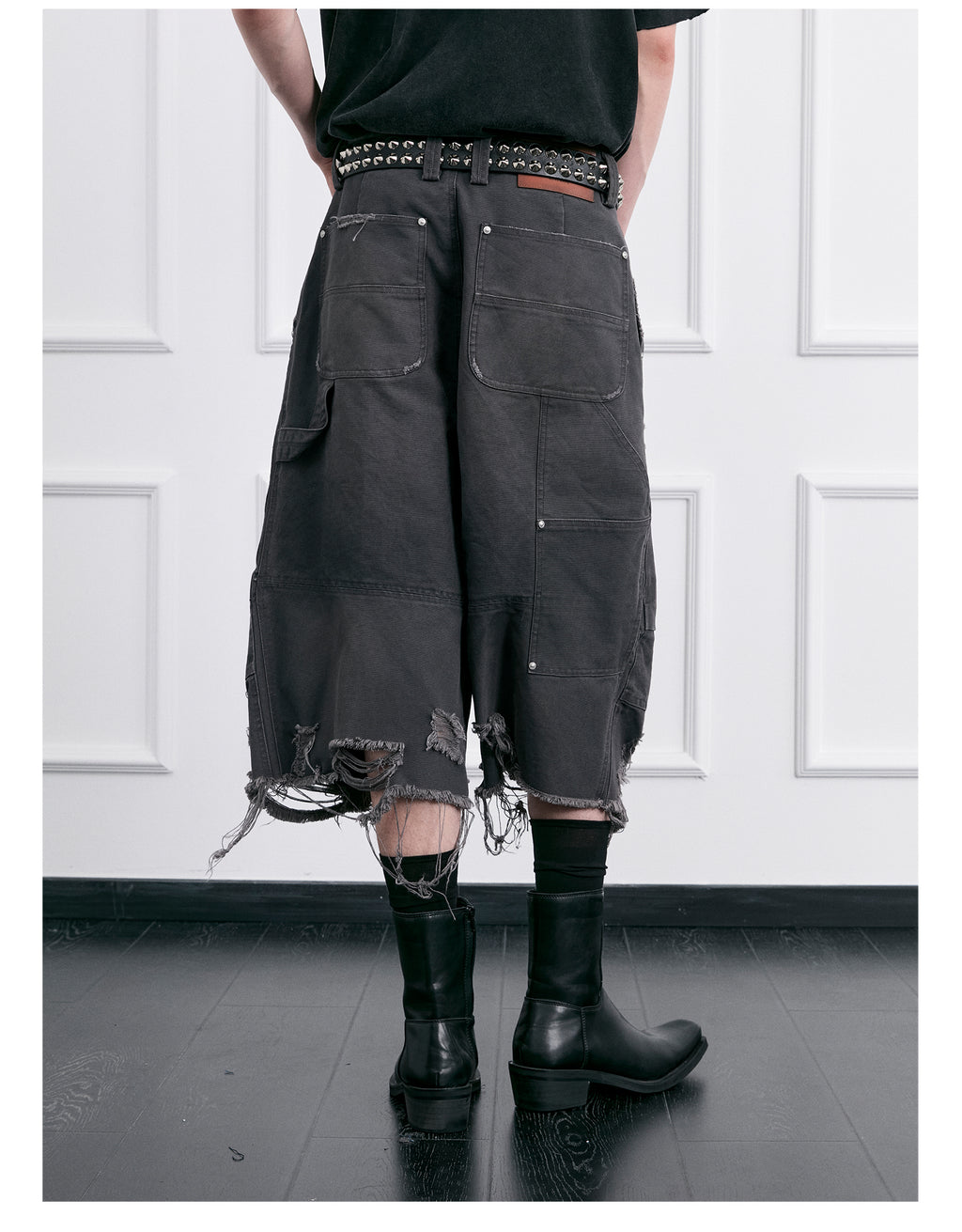 FACEONLAB Distressed Logger Pants