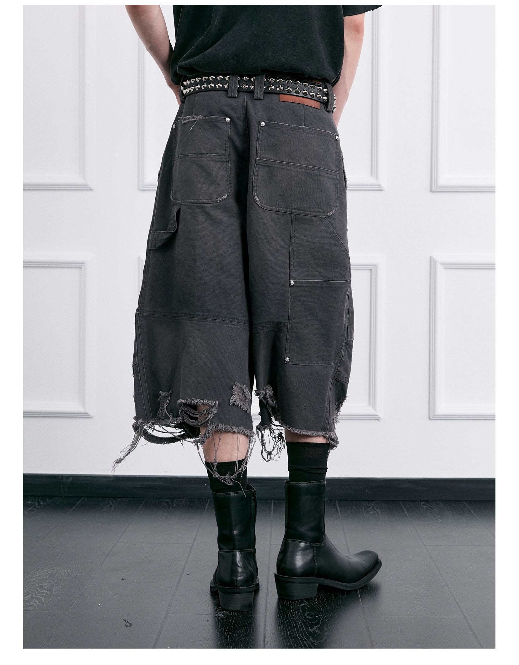FACEONLAB Distressed Logger Pants